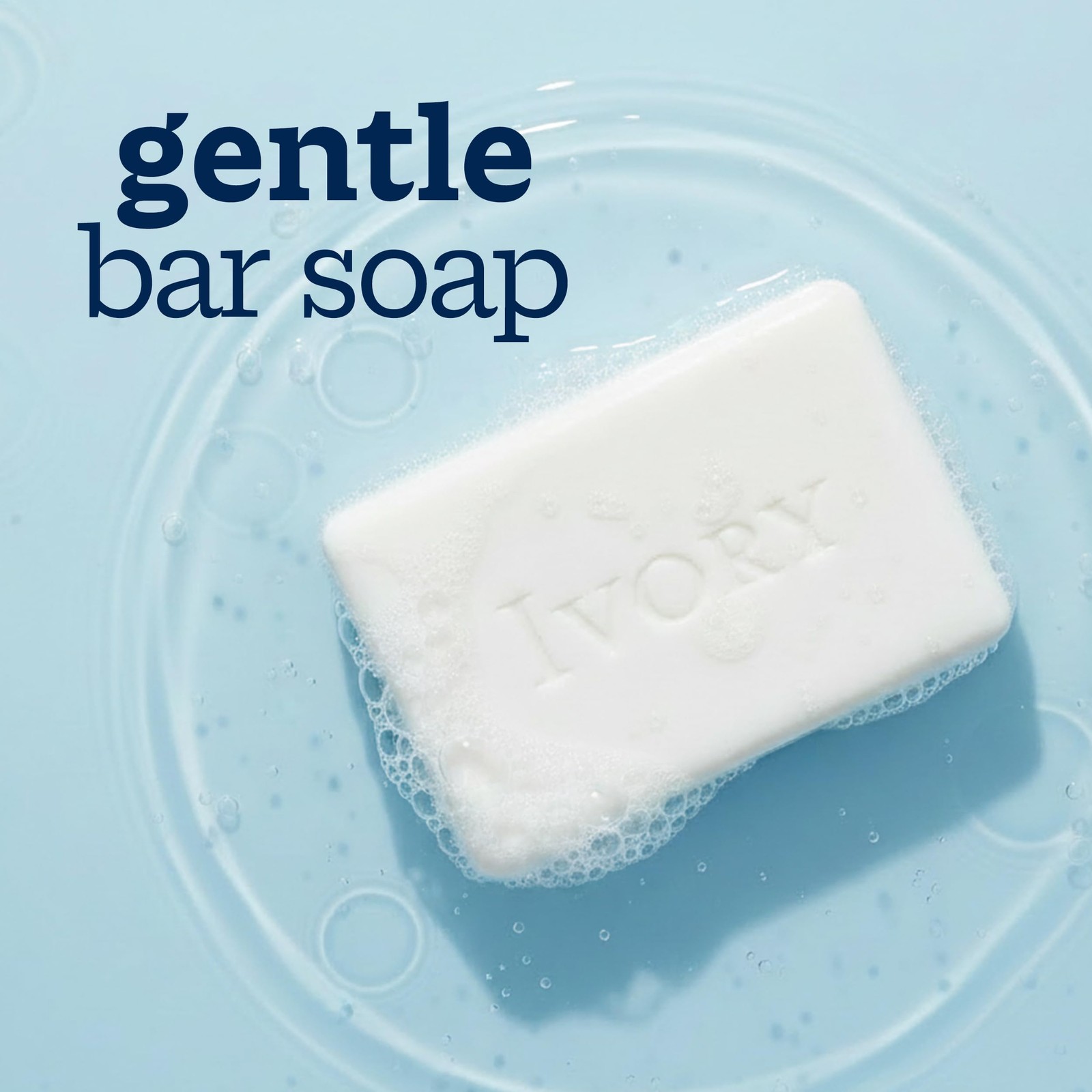 Ivory Gentle Bar Soap Original Scent, 99.44% Pure Plant-Based Cleanser(10-Count)