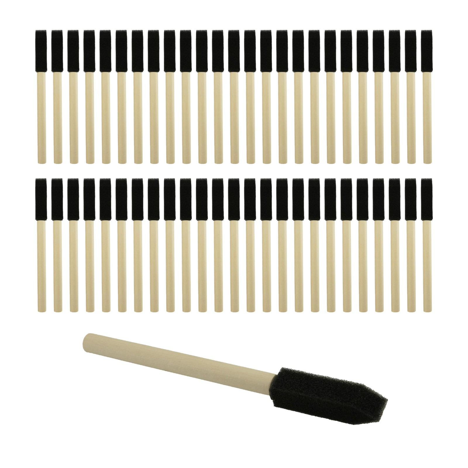 1/2″ Foam Brush 50pcs with High Density Foam, mini Foam Brush for Small Project