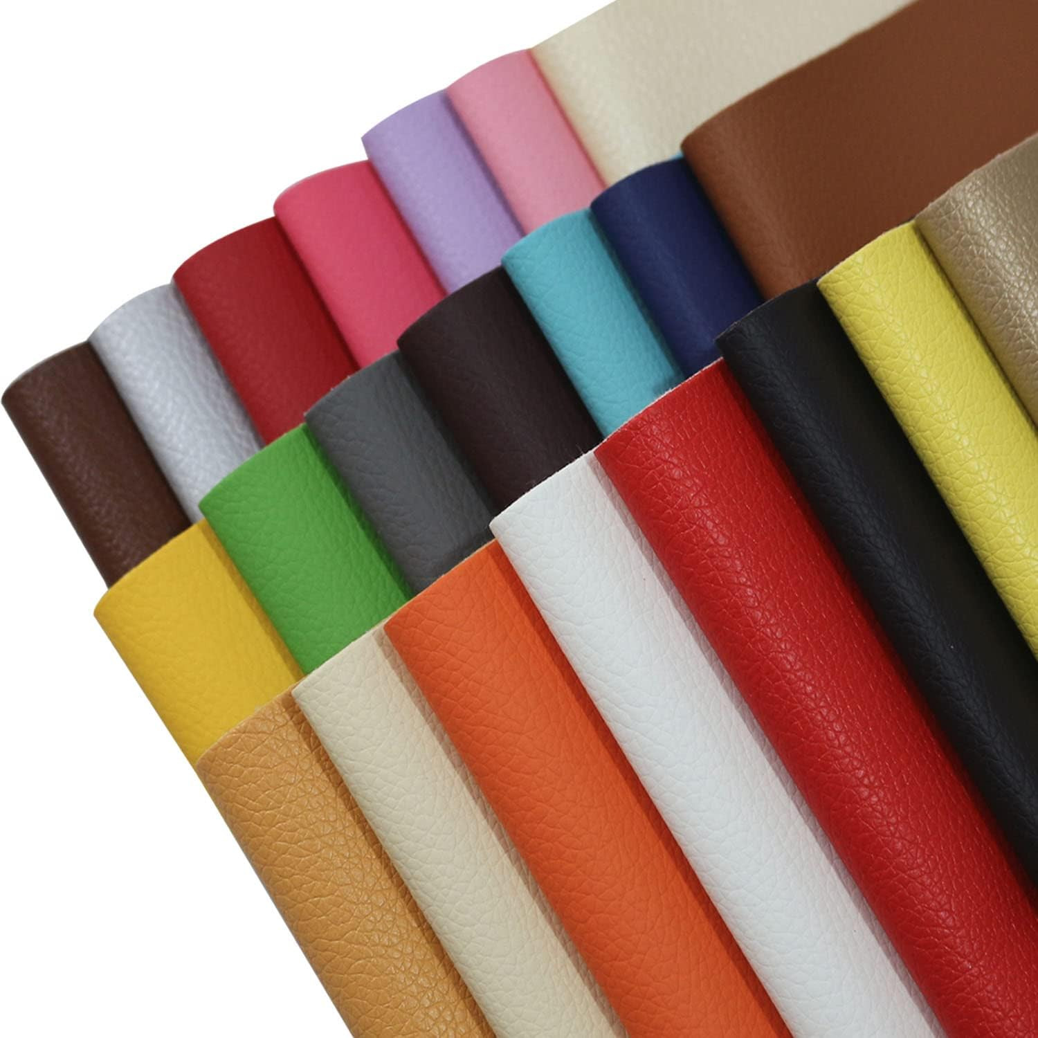 22PCS Colored Faux Leather Sheets, 8″ x 13.4″ PU Fabric for Bags, Hats, Hair Cra