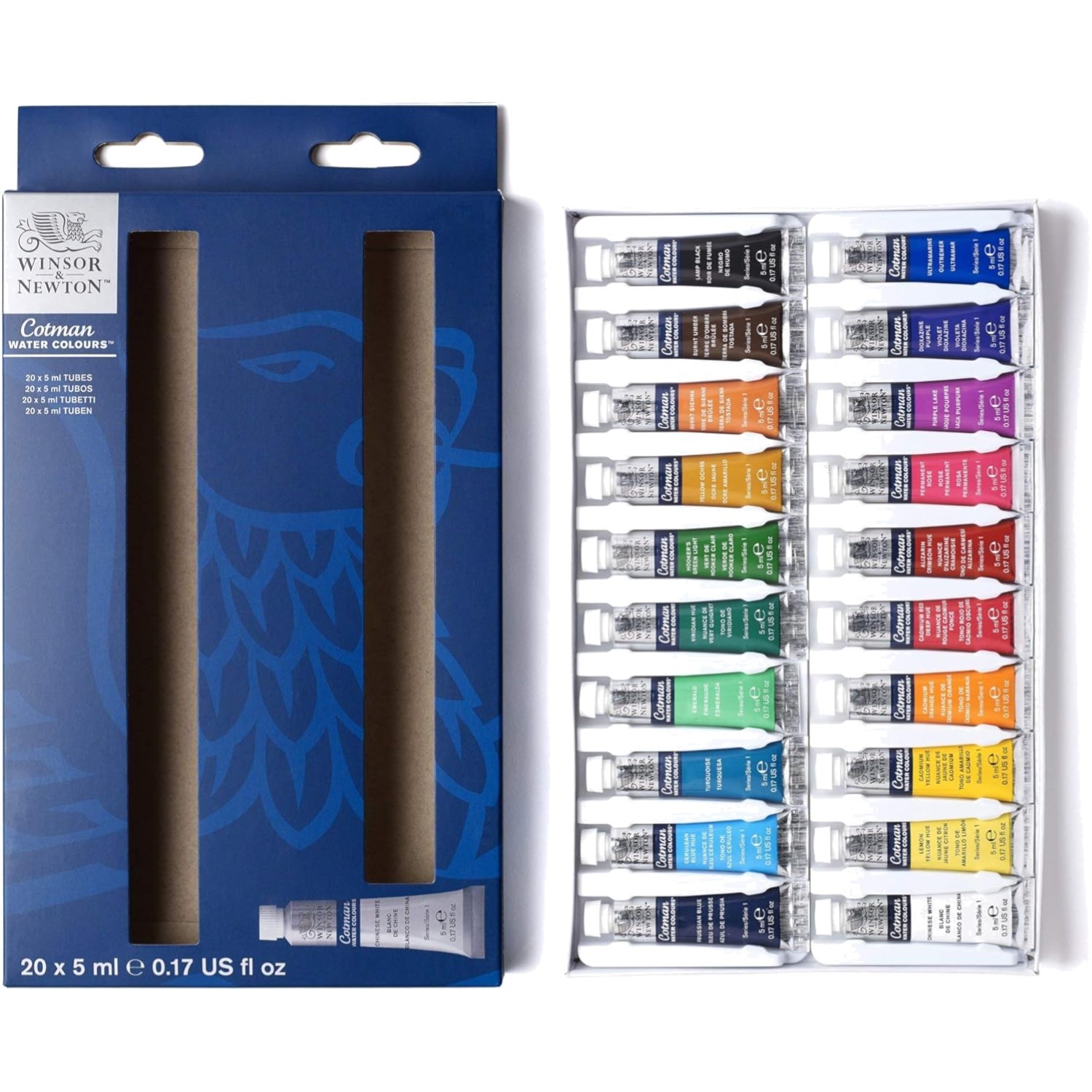 Watercolor Paint Set 20 Colors Tubes Art Supplies for Beginners