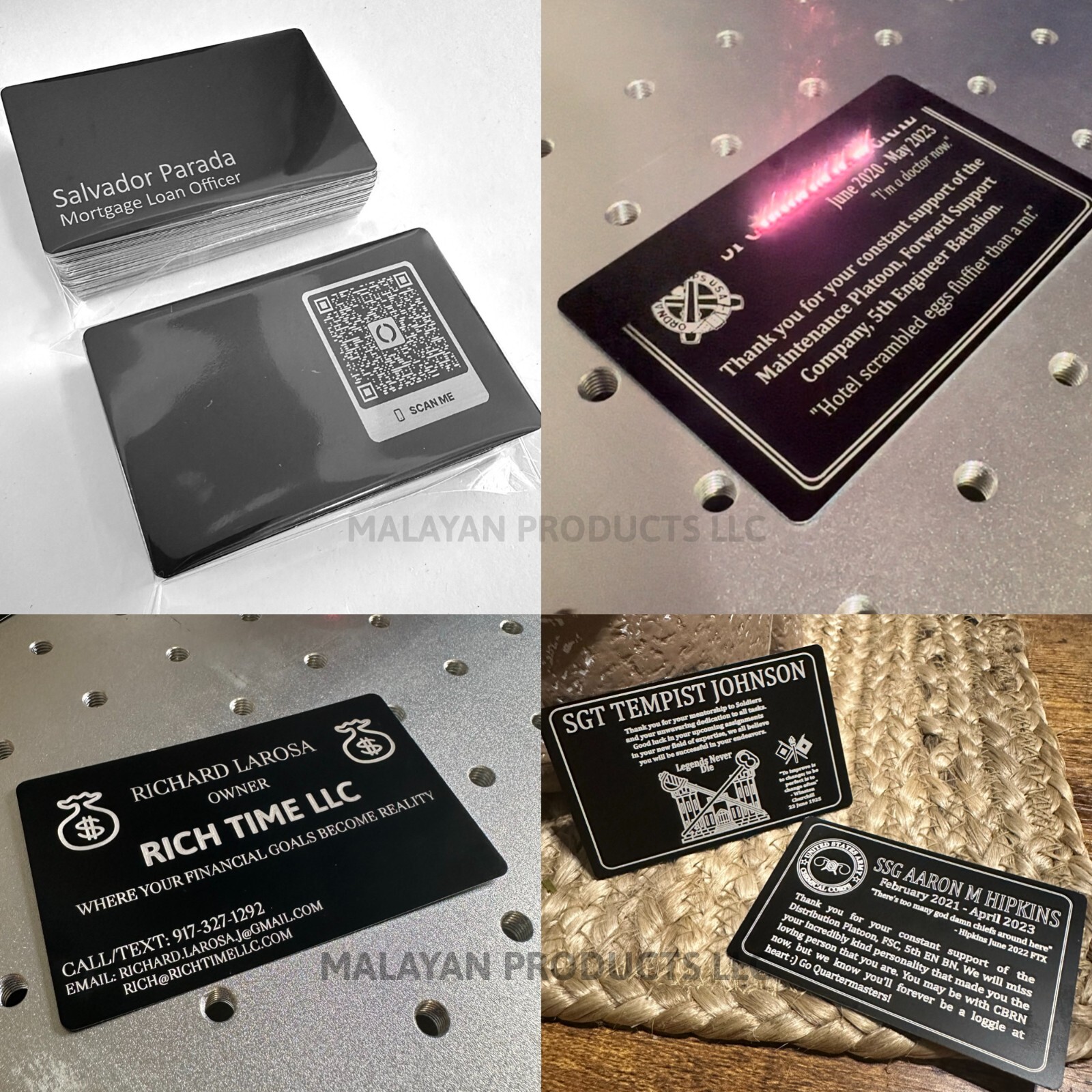 100 THICK 0.5mm Anodized Aluminum Business Card Blanks Metal Laser Engraving
