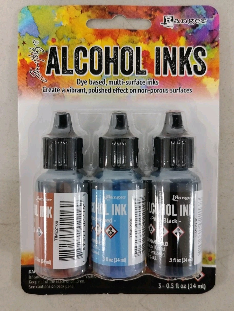 Ranger Tim Holtz Alcohol Ink 3-0.5 fl oz /Pkg-( 5 Sets/ 15 Bottles )*Box Dent*
