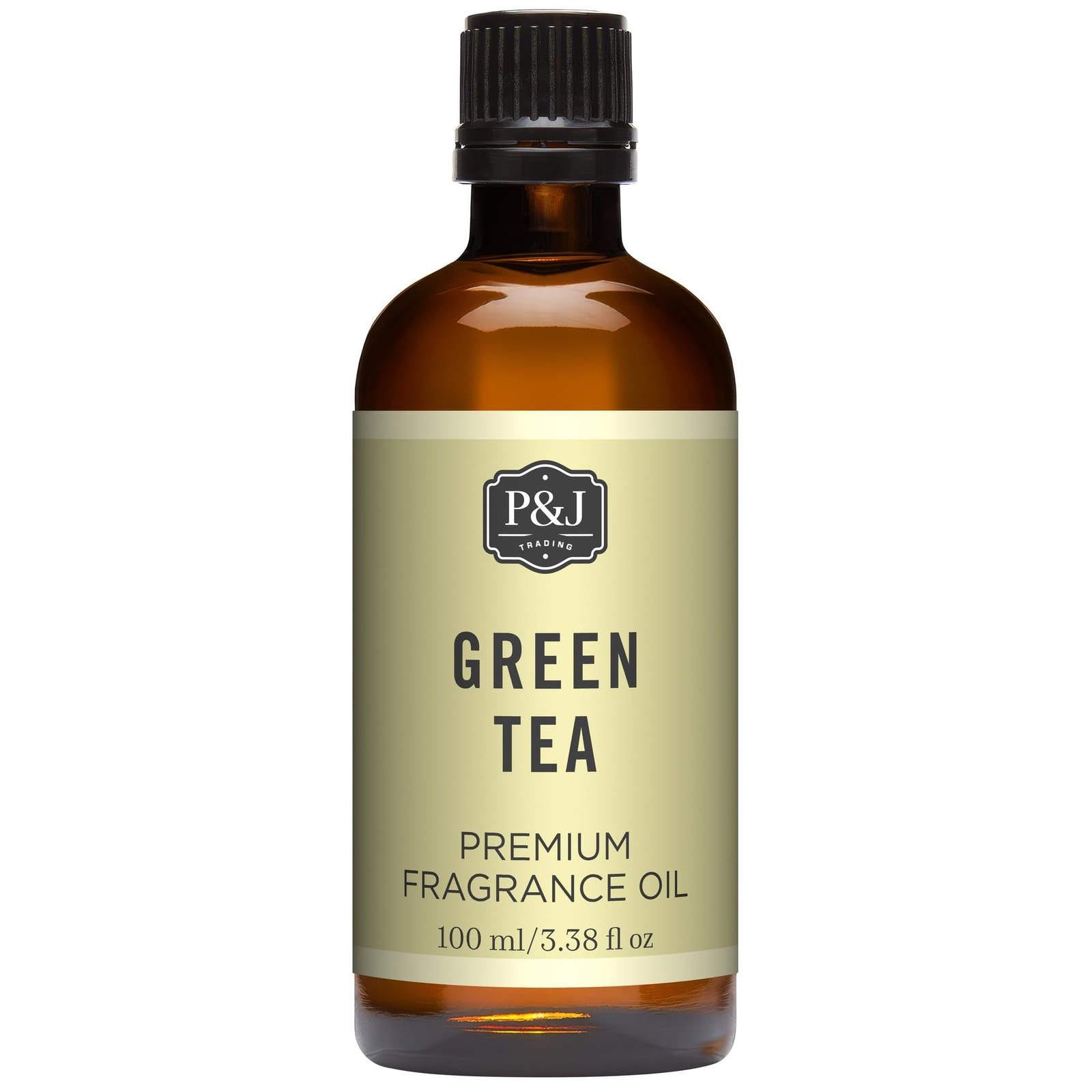 P&J Fragrance Oil – Green Tea 100ml – Candle 3.38 Fl Oz (Pack of 1), Clear