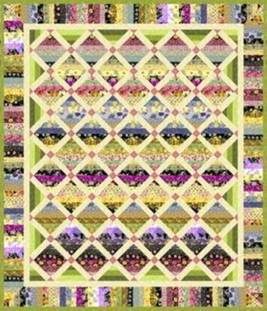 Flower of the Month February VIOLET STRIPE Northcott Fabric By the FQ – 1/4 YD