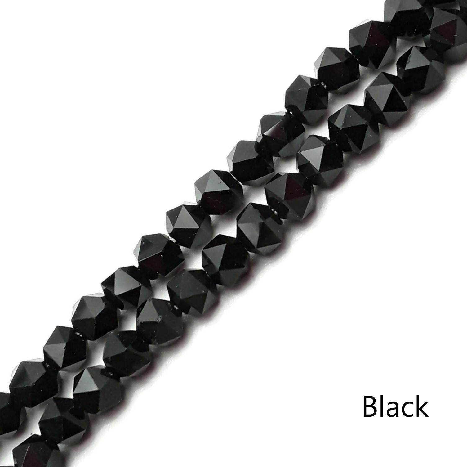 Crystal Glass Faceted Star Cut Round Beads 6mm 13″ Strand