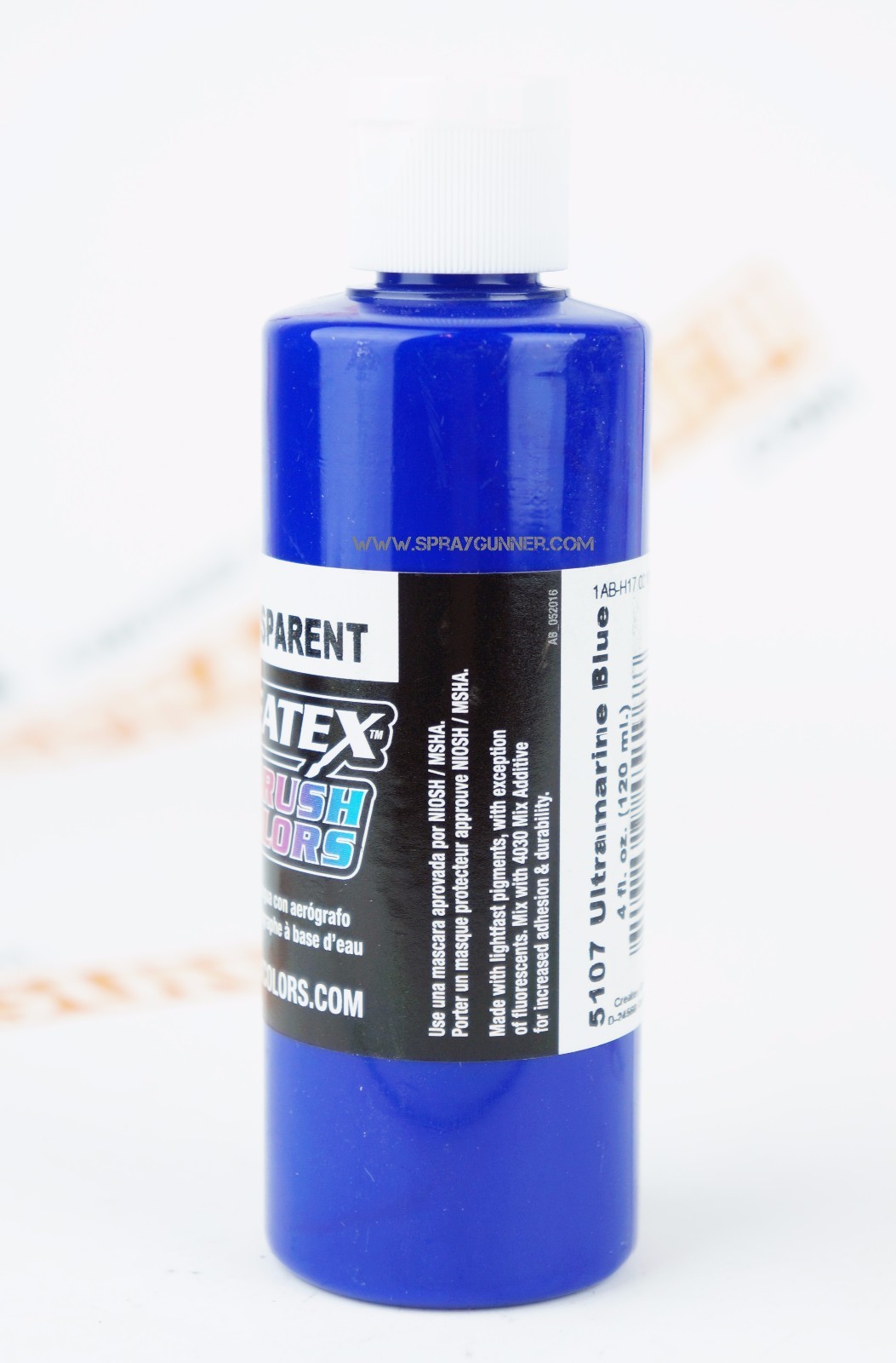 Createx Airbrush Colors 5107 Transparent Ultramarine Blue 4oz water-based paint