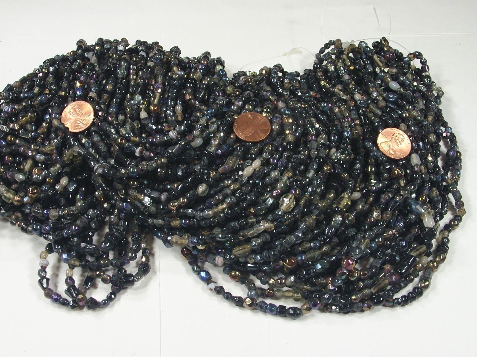 2 Pounds Black Color India Handmade Glass Spacer Beads Bulk Lot (QKP-6) ⭐