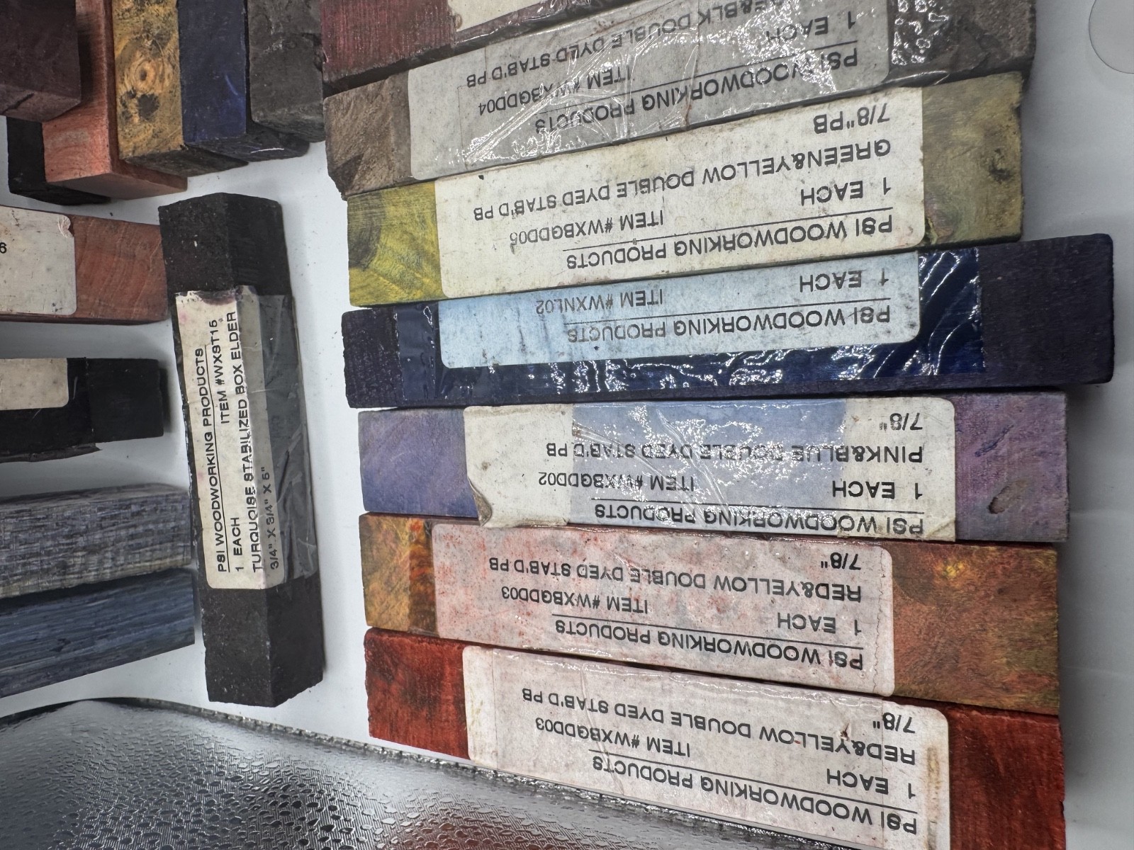 Lot of 22 PSI Woodworking Stabilized Pen Blanks Mixed Wood Species & Colors 5″–5