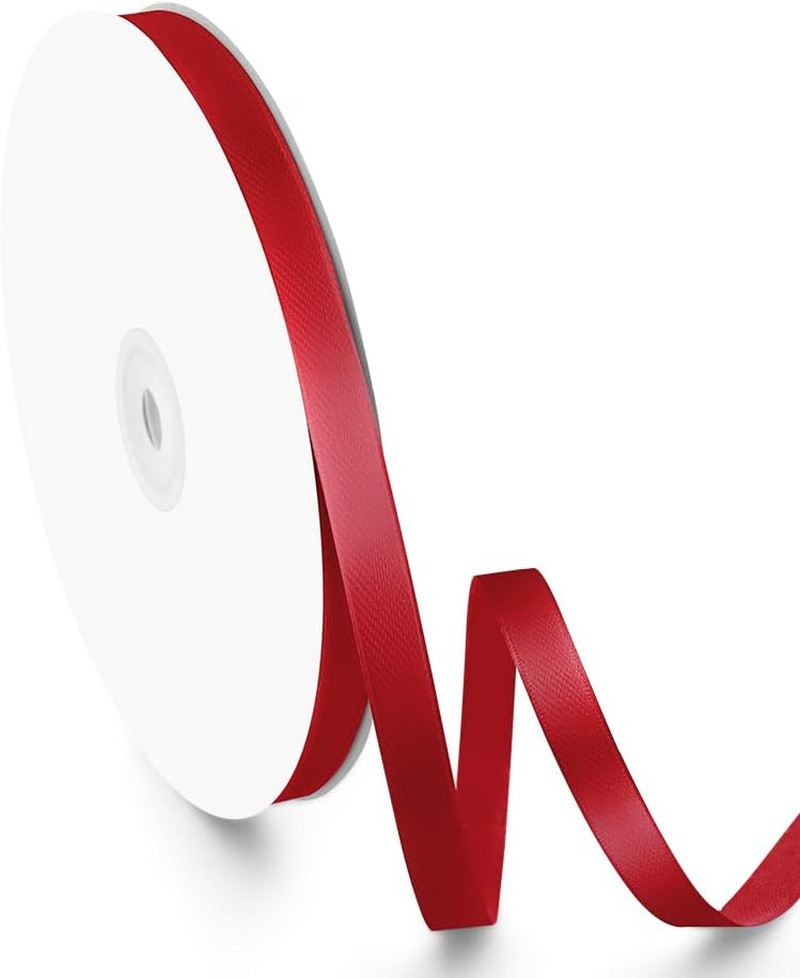 3/8″ Width X 100 Yards Satin Ribbon, Small Scarlet Ribbon Perfect for DIY Craft,