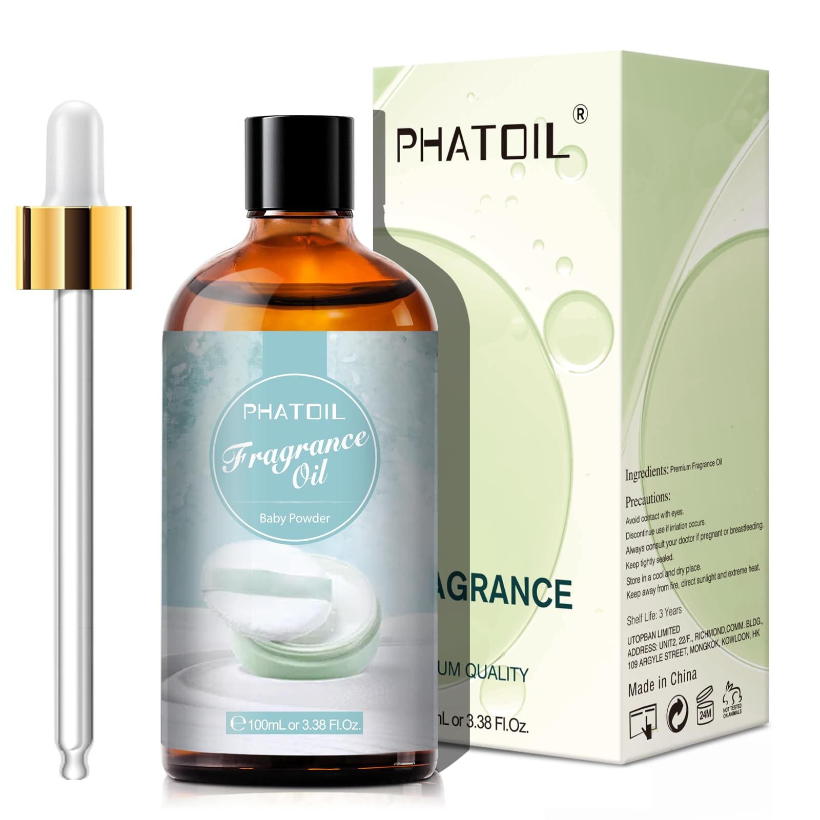 PHATOIL 3.38FL.OZ Baby Powder Fragrance Oils for 3.38 Fl Oz (Pack of 1)