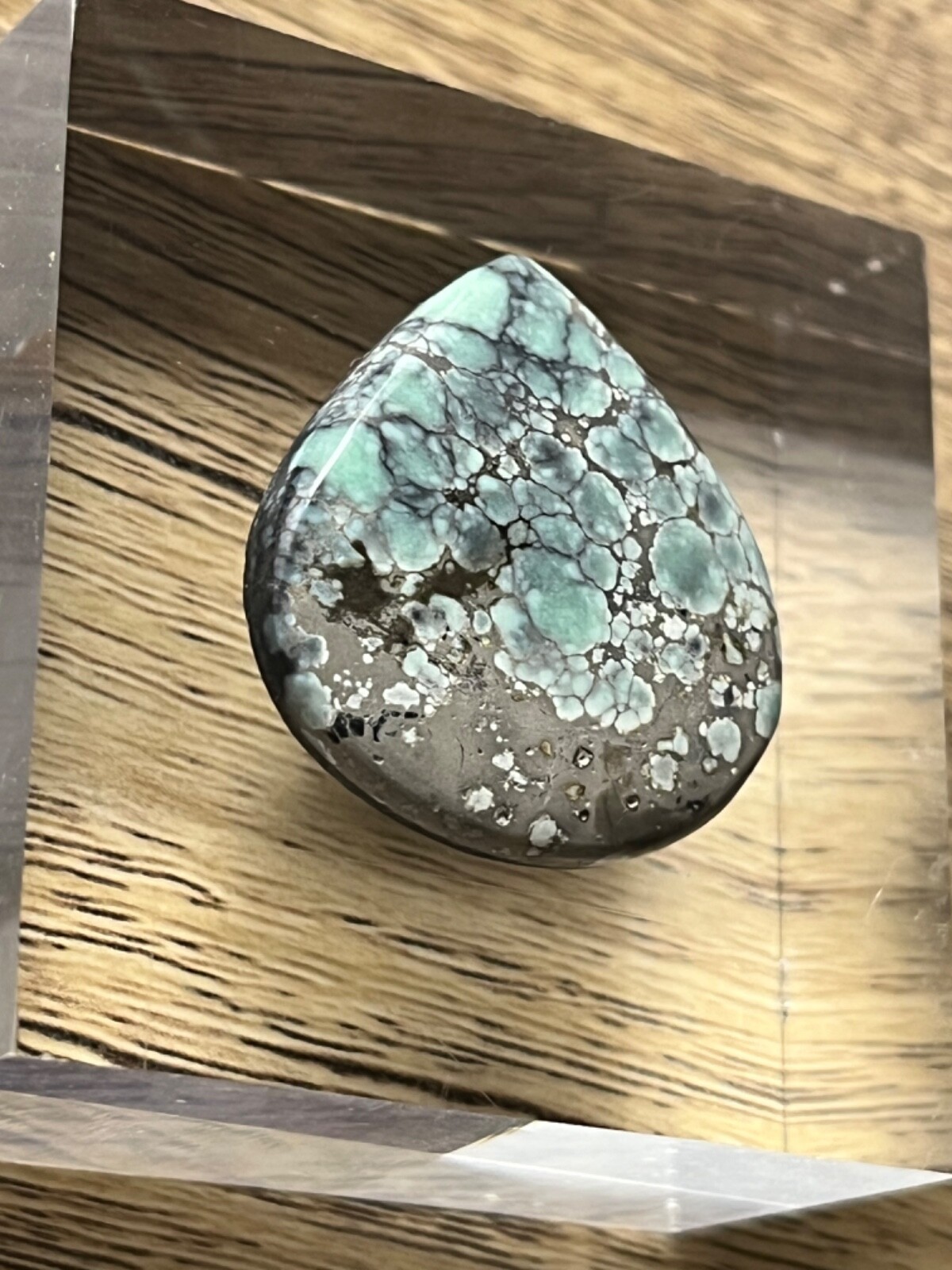 Poseidon Variscite “Starfox” mine 24.45 ctw Pear Tear drop Cabochon Tonopah NV