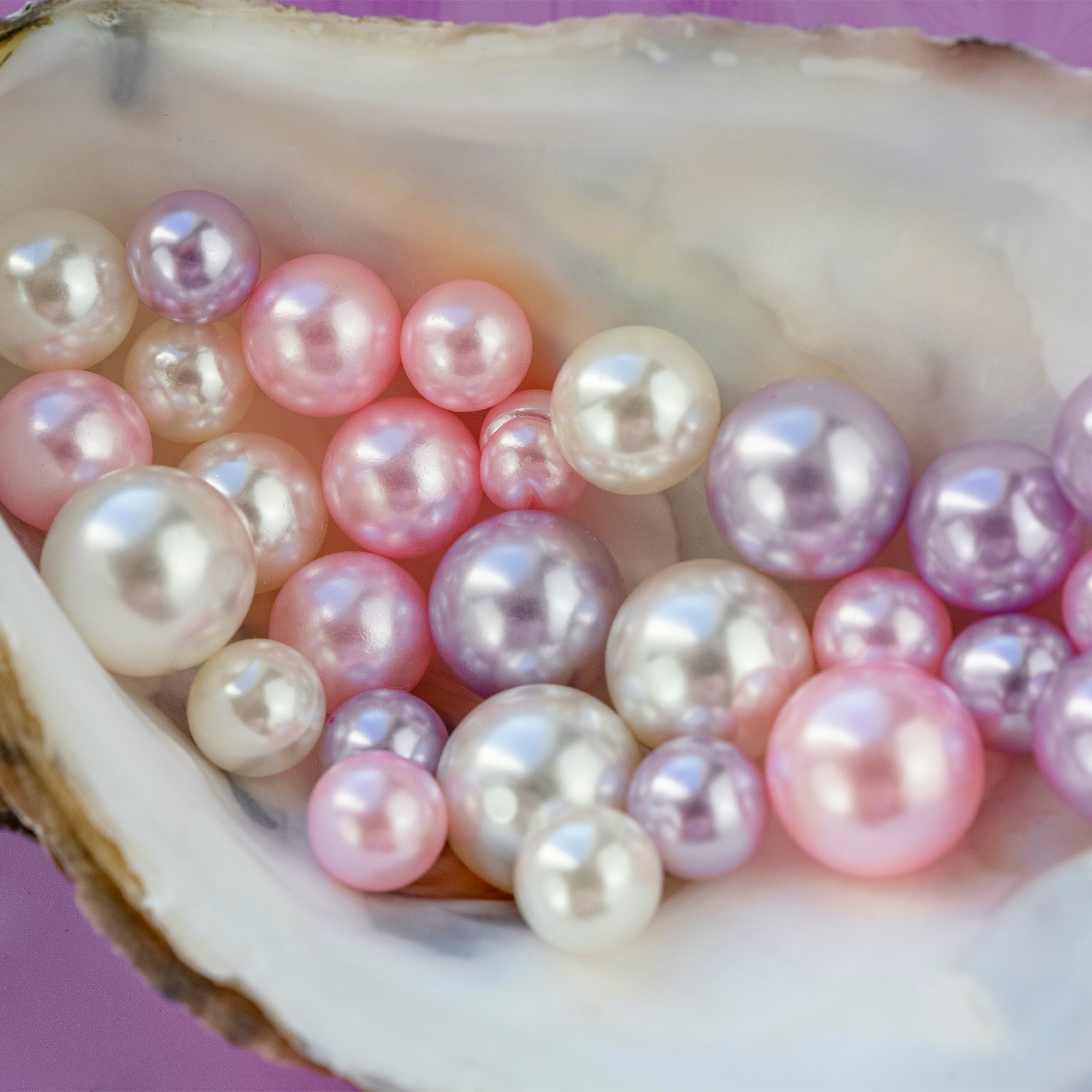 800Pcs Faux Pearl for Crafting 3-8mm No Hole ABS Round Pearls Beads Beige