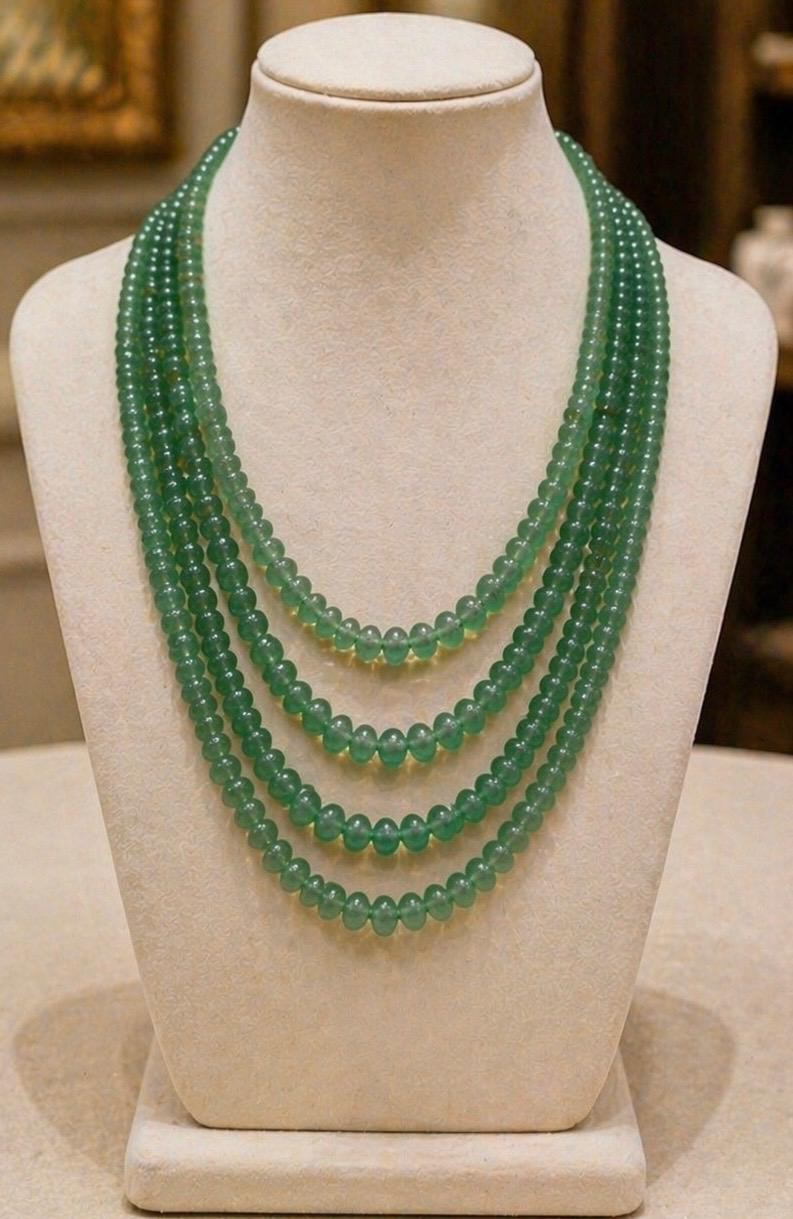 Natural Strawberry Quartz 928ct 4 Strand Melon Rondelle Beads Set
