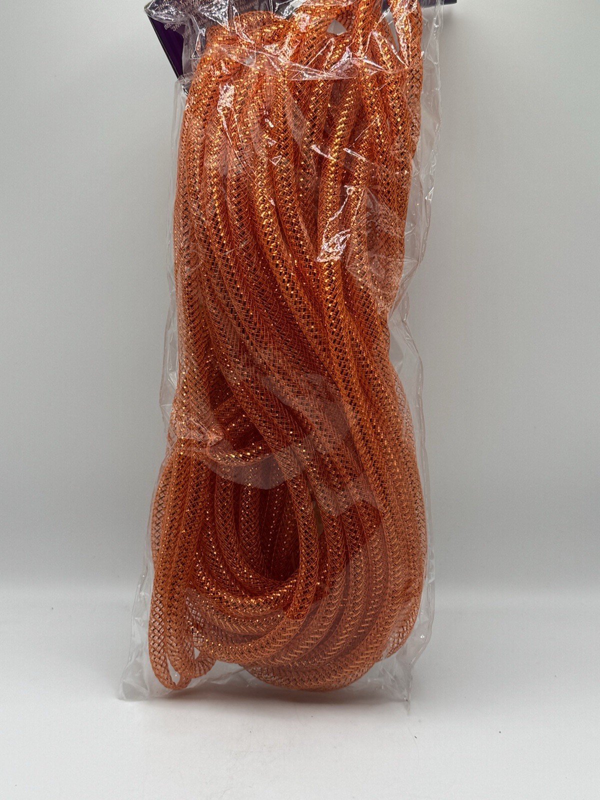 New Greenbrier Metallic Orange Deco Mesh Tube Flex Tube 36’ Wreath