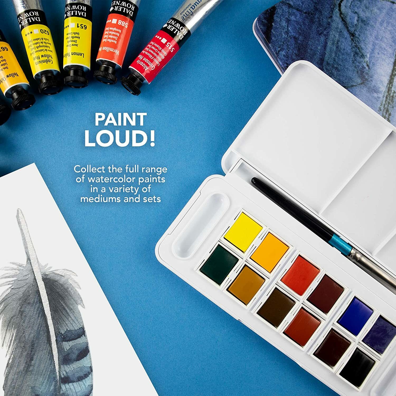 Daler Rowney Aquafine 12-pc Watercolour Travel Box Set