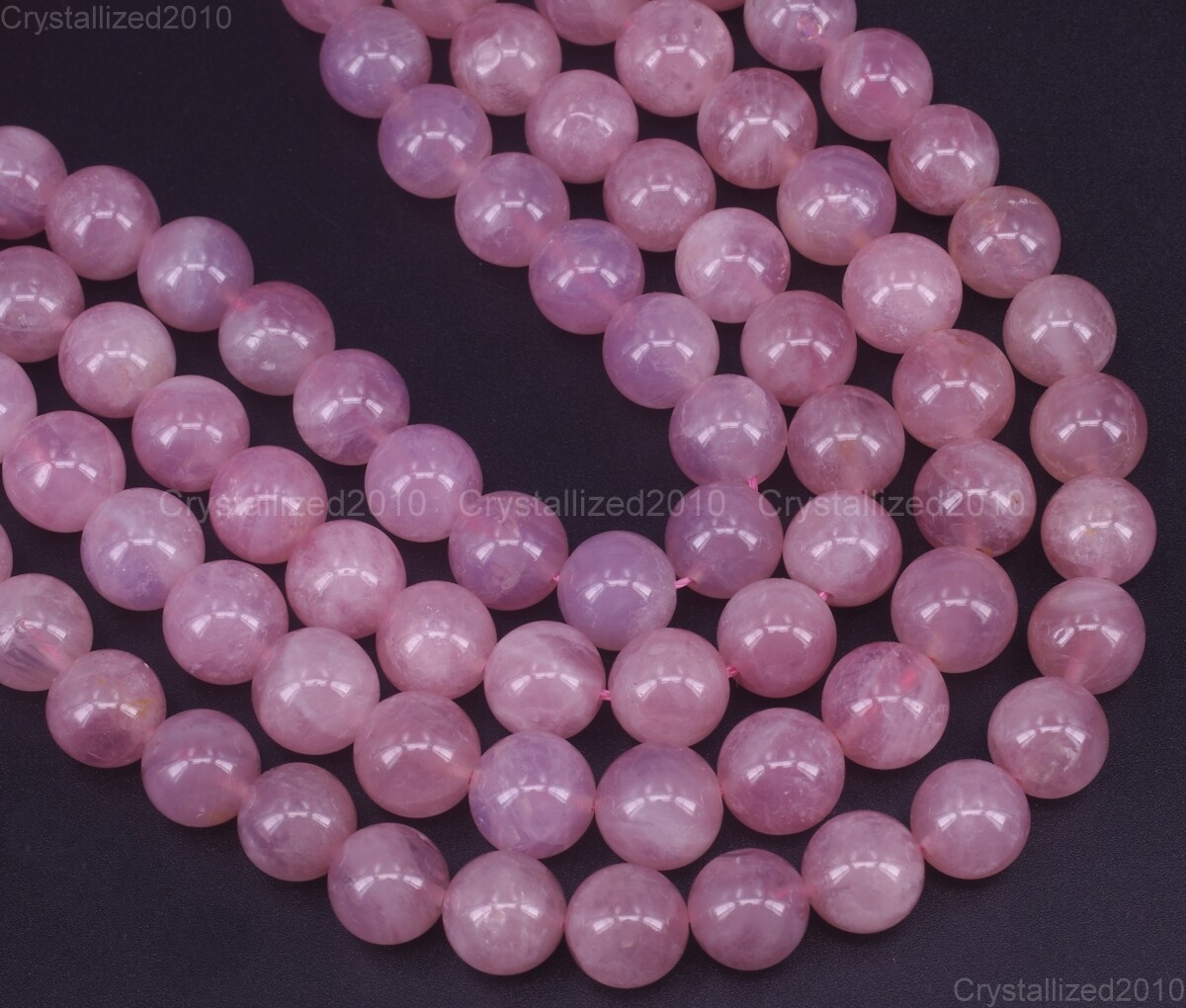 AA Natural Purple Madagascar Rose Quartz Gemstone Round Beads 6mm 8mm 10mm 15.5″