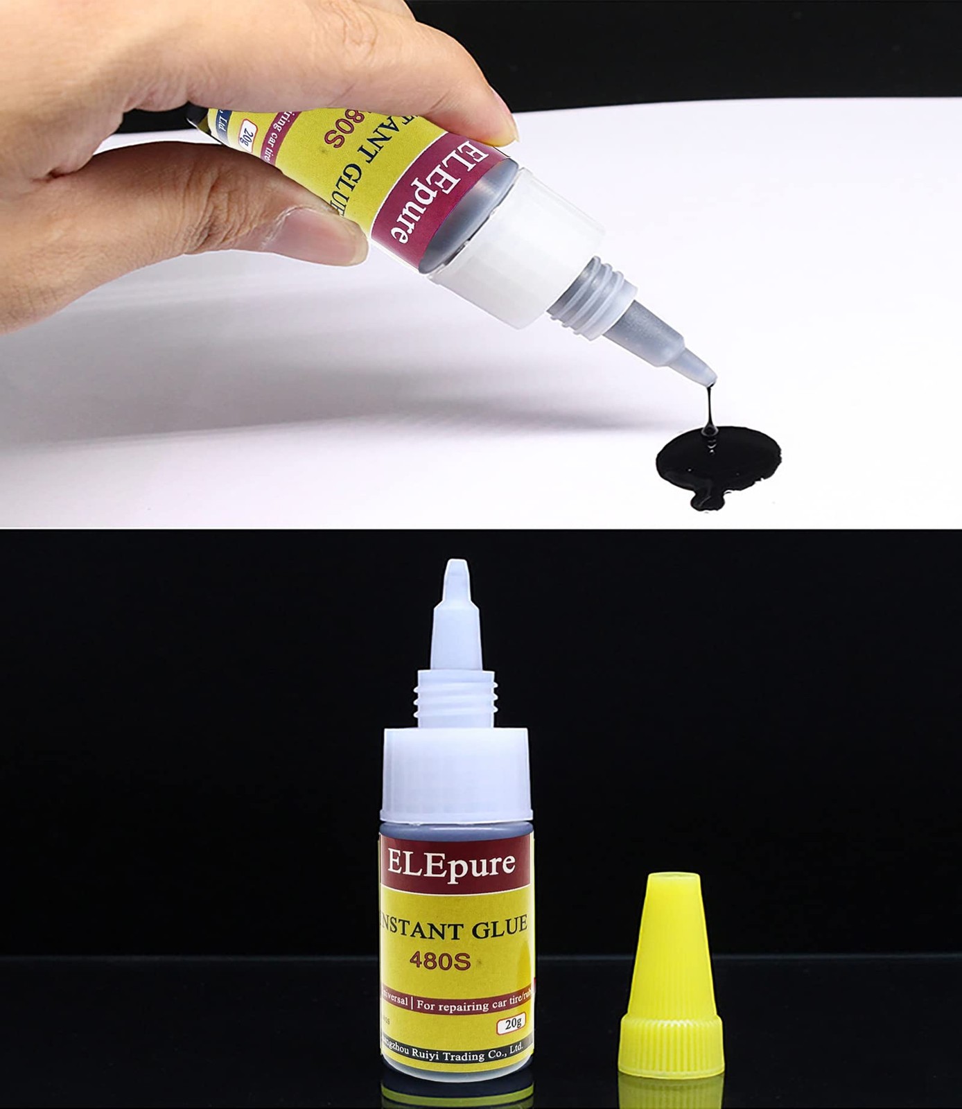 Black Tire Repair Glue Rubber Strong Adhesive Bonding for Sidewall Gash Dent Ins