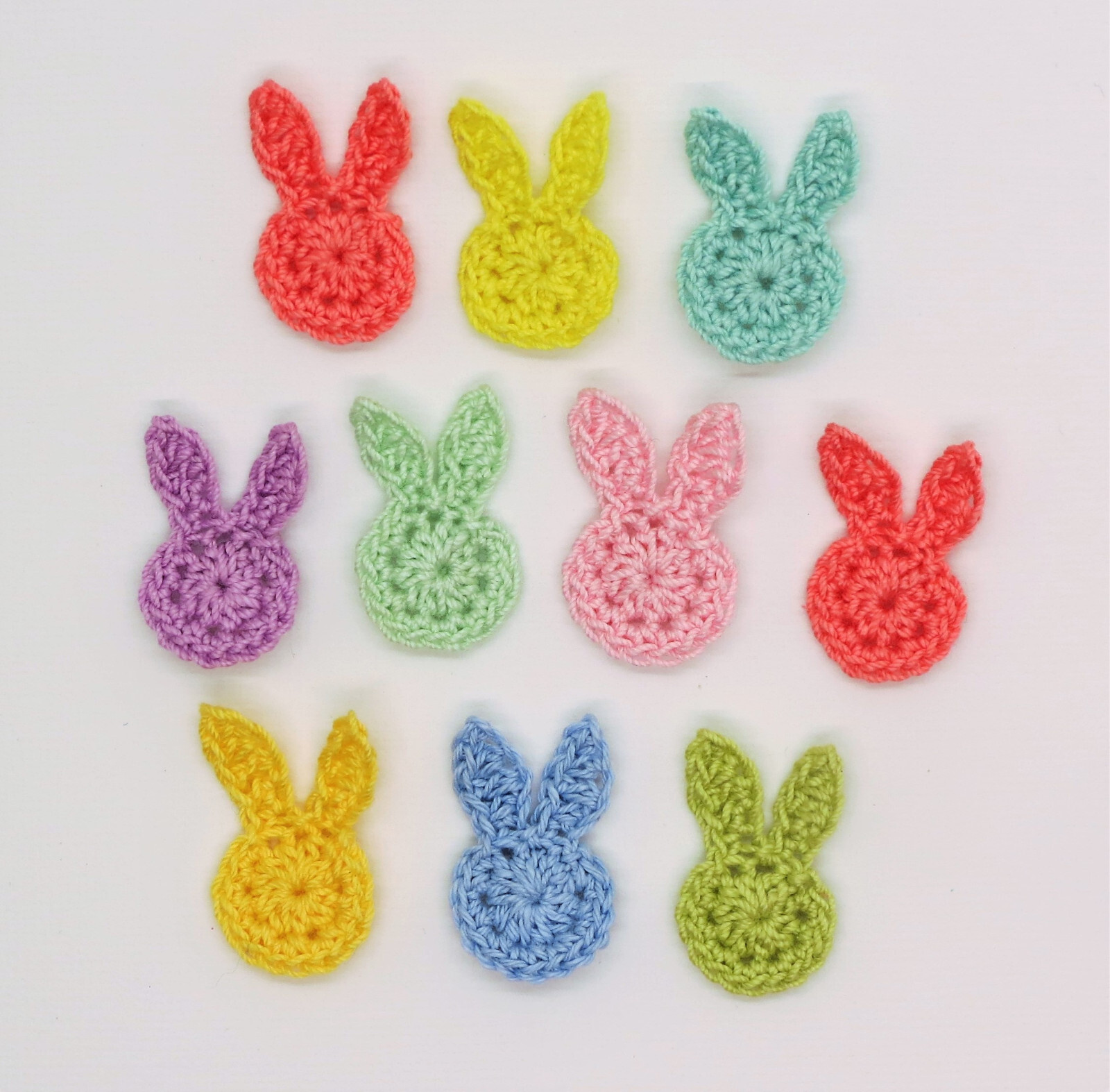 Crochet Easter Bunny Carrot Egg Embellishment Applique 9-12 pcs Cardmaking Craft