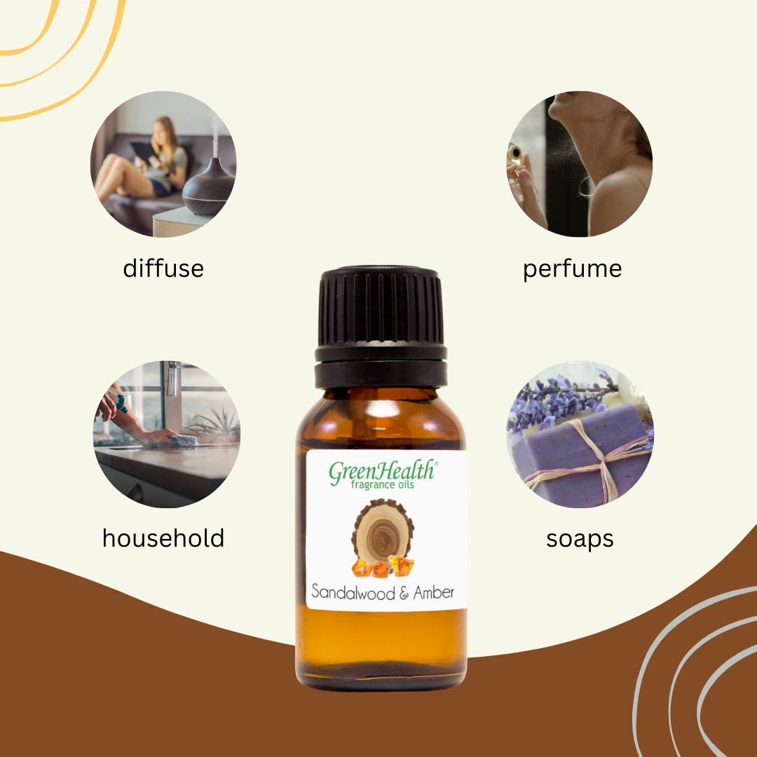 Sandalwood & Amber Fragrance Oil – Choose Size – Free Shipping