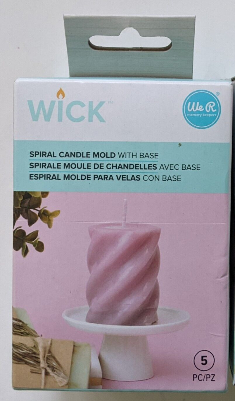 2 Wick We R Memory Keepers Small Cylinder & Spiral Candle Mold 2.32″ x 3.03″