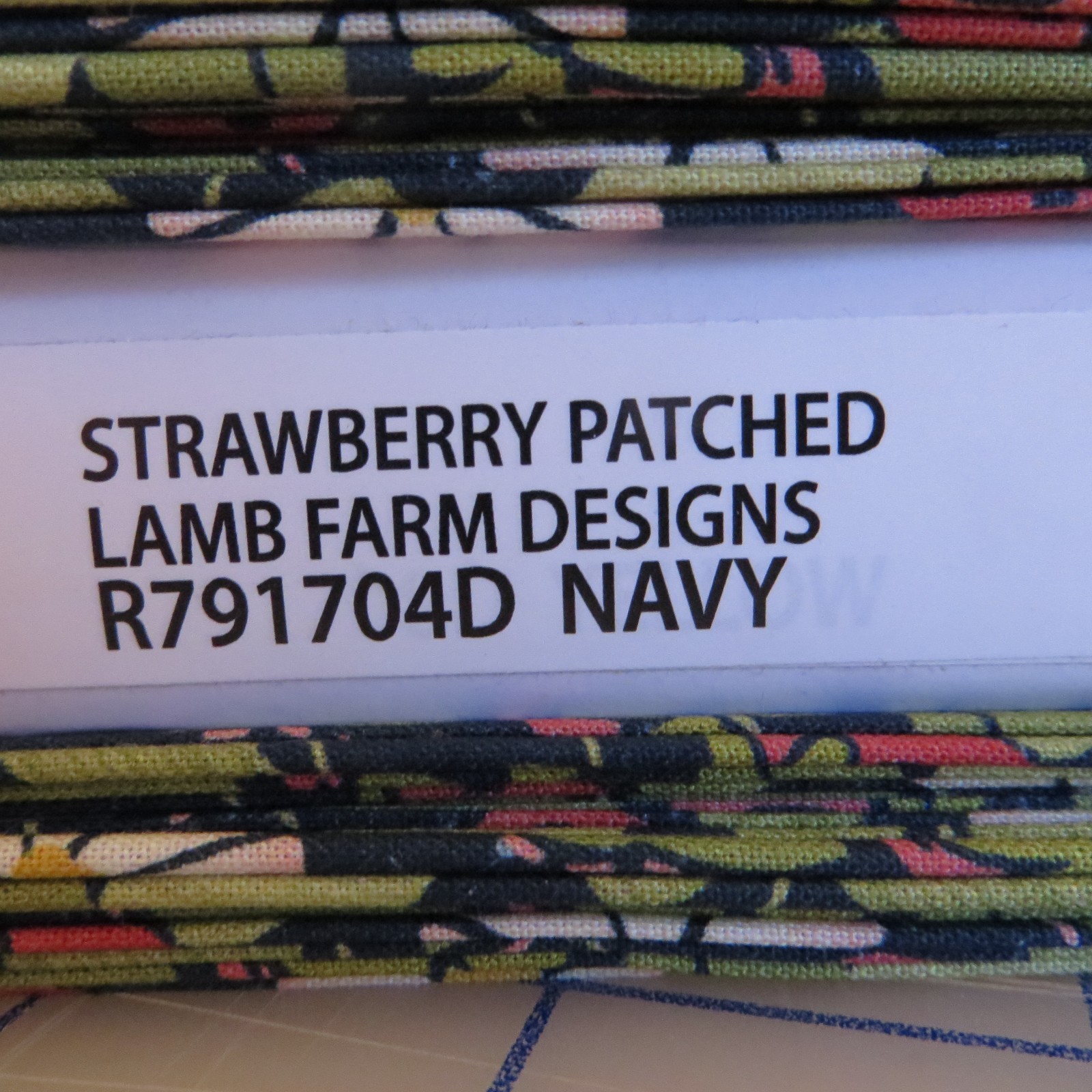 Yard ~ Strawberry Field On Navy Blue by Marcus $3.99 Ships ANY Amount Fabric