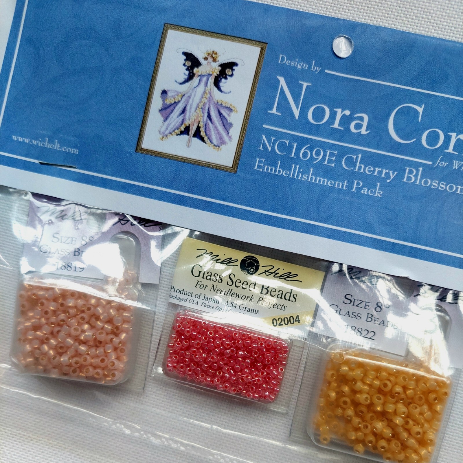 Nora Corbett Cherry Blossom Cross Stitch Chart and Embellishment Pack NC169