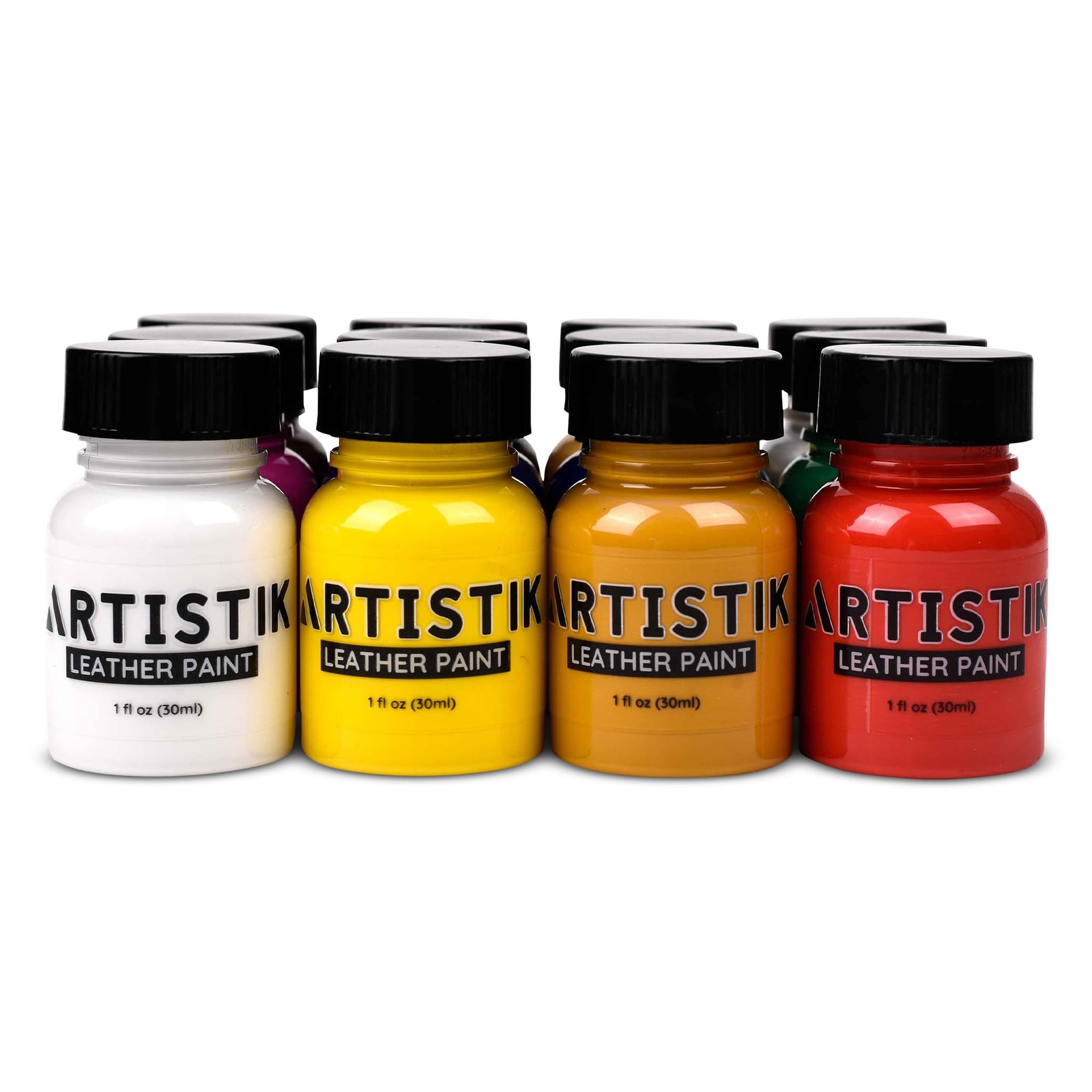 Leather Paint Set with Brush Applicator, Acrylic Shoe Dye, 12 Colors