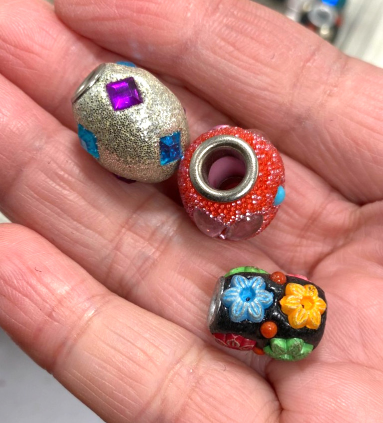 Indonesian Style Beads Multi colorful Large Hole Beads DIY Jewelry 15 mm 10 pcs