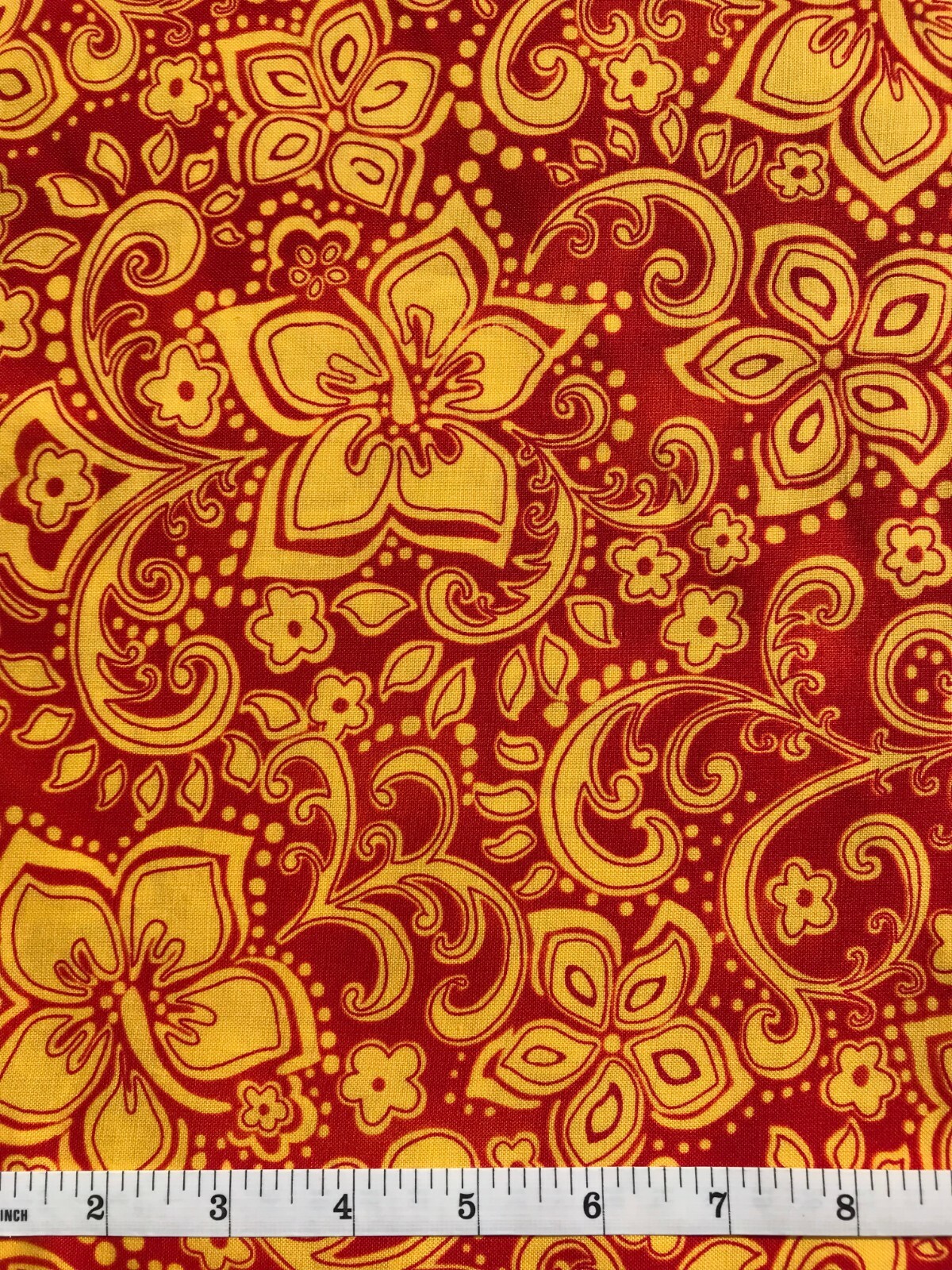 Hibiscus – Red and Yellow – Robert Kaufman – Quilt Fabric – 1 Yard