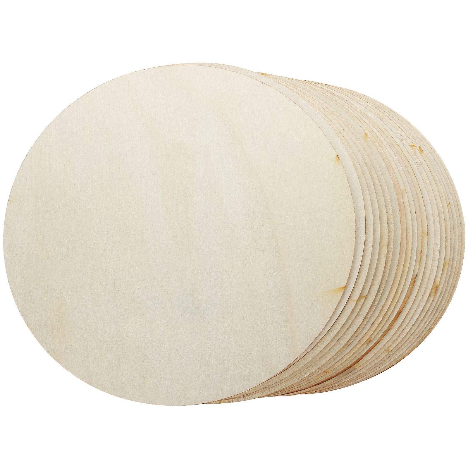 ZOEYES 20 Pack 10 Inch Wood Rounds Unfinished Wooden Circles 1/8 Inch Thick B…