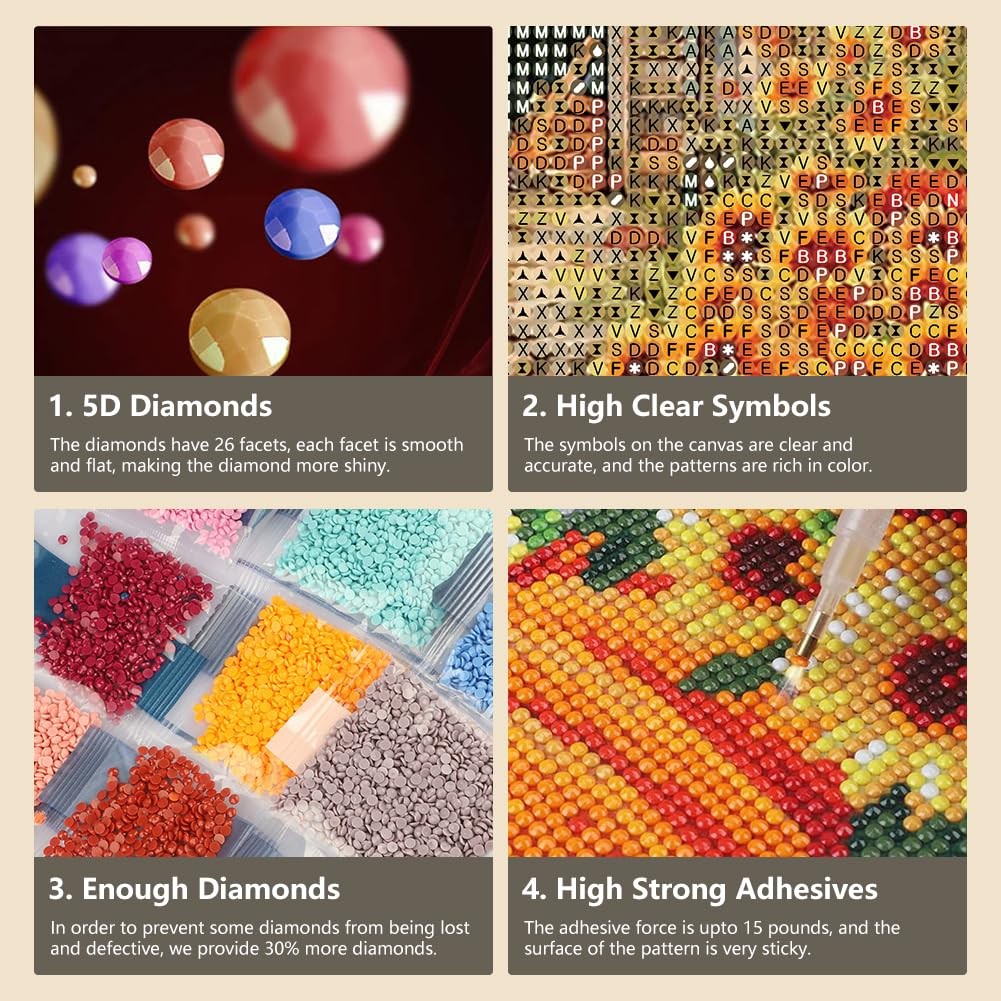 Diamond Painting Kits for Adults, Autumn Farm Diamond Art Kits for Beginners,