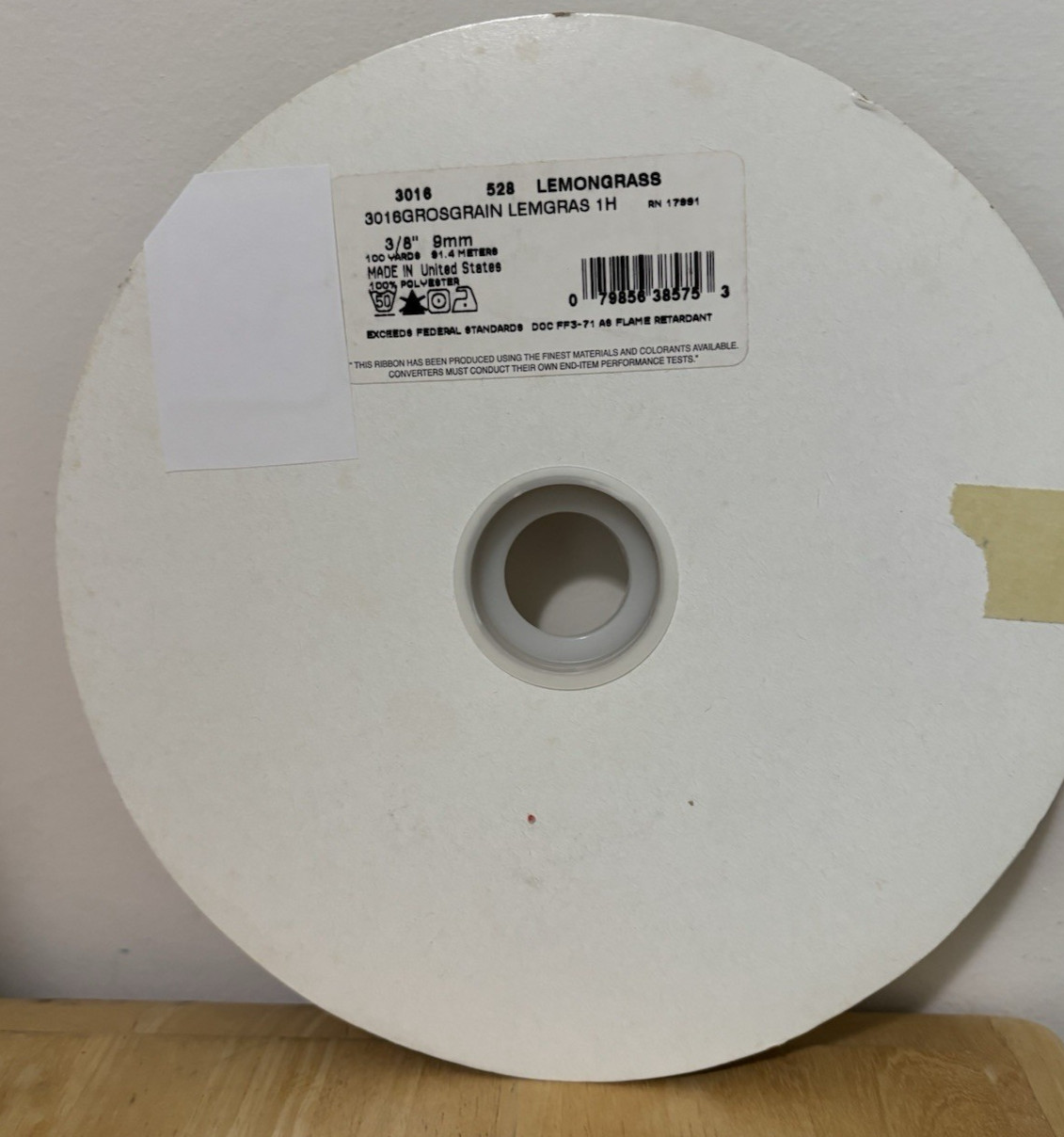 3/8″ x 100 yd LEMONGRASS Green Grosgrain Ribbon Spool (PLS Read)