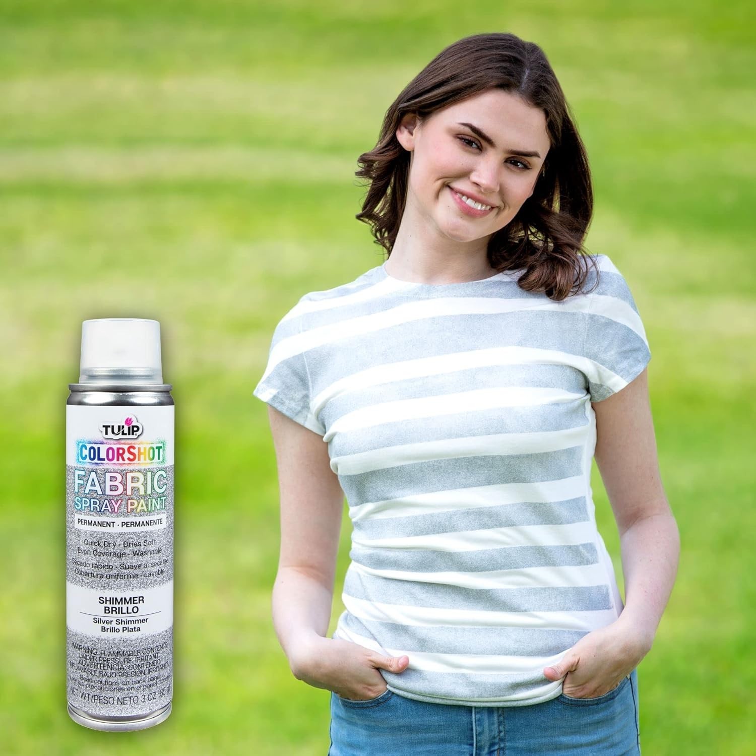 Transform Fabrics with ColorShot 3oz Silver Shimmer Spray – Washable & Drip-Free