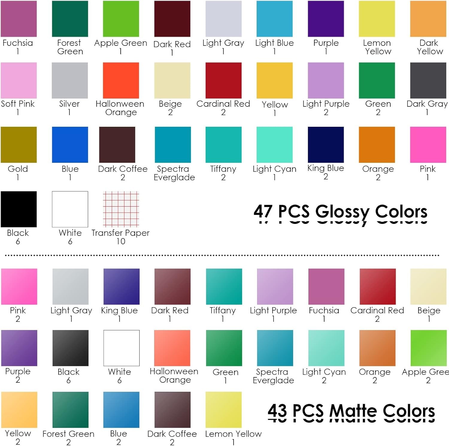 HTVRONT Permanent Vinyl for Cutting Machine-100 pcs 12″x12 Adhesive Vinyl Sheets