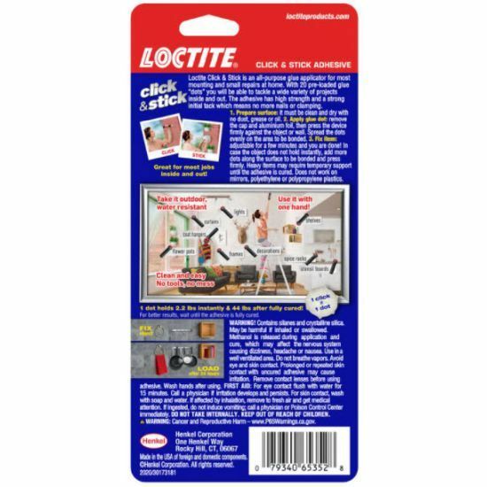 LOCTITE Power Instant Grab Ultimate CLICK & STICK ADHESIVE with 20 Glue Dots
