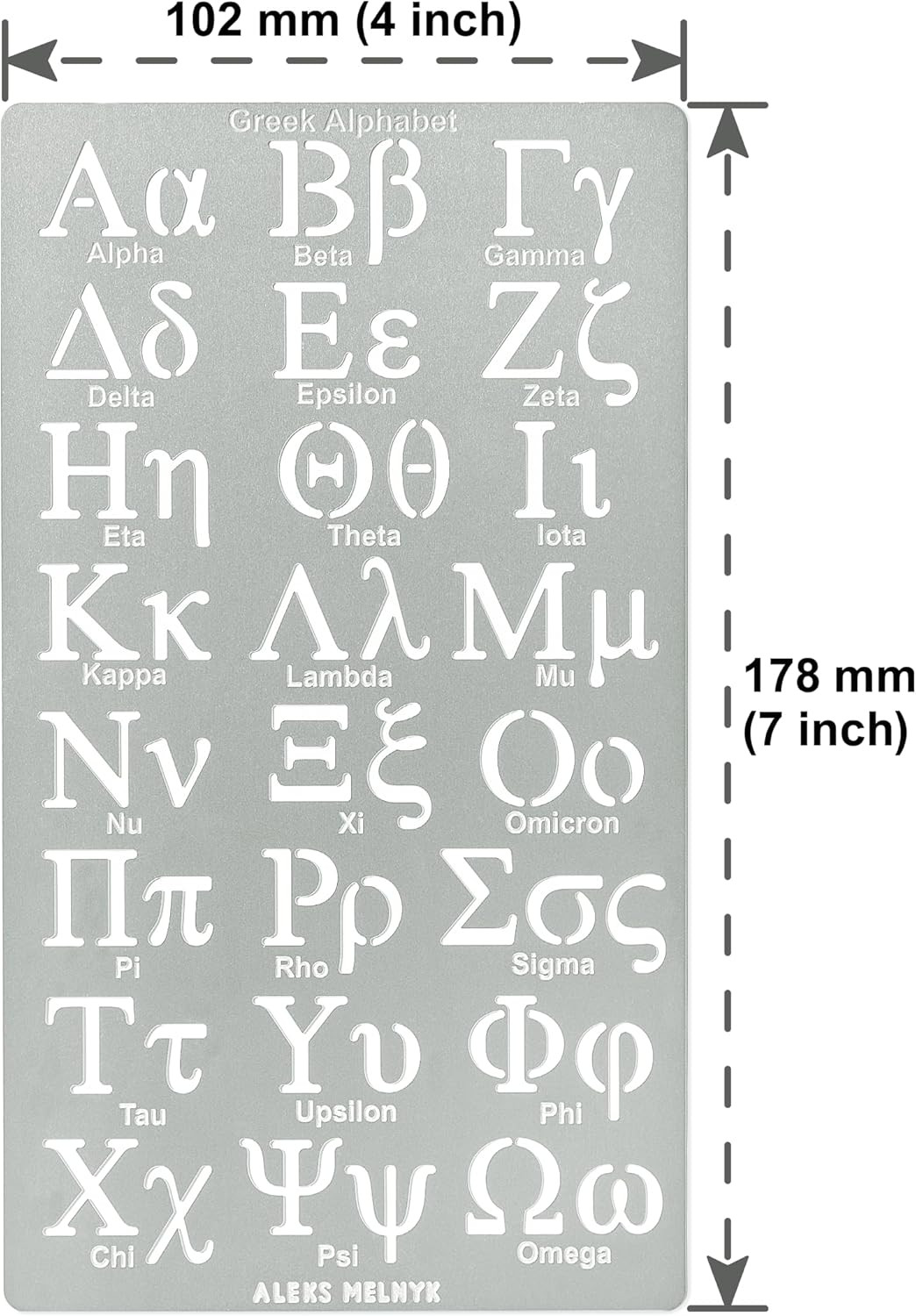 No.420 Metal Stencil, Greek Letter, Phi Sigma, Alpha, Letter Tracer