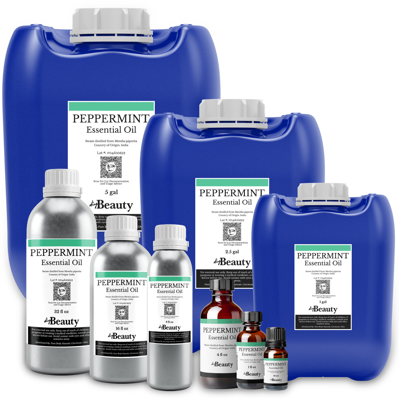 Bulk Peppermint Essential Oil – Large Wholesale Size – 100% Pure and Undiluted