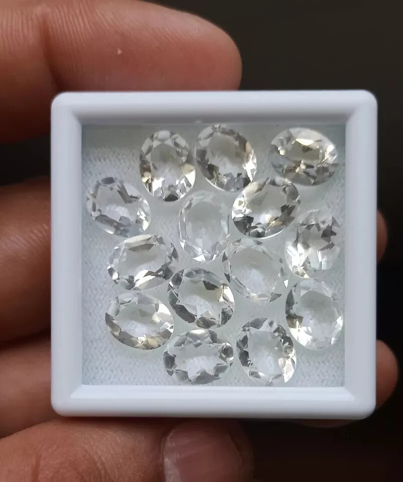 [WHOLESALE] NATURAL CRYSTAL QUARTZ FACETED OVAL SHAPE LOOSE GEMSTONE
