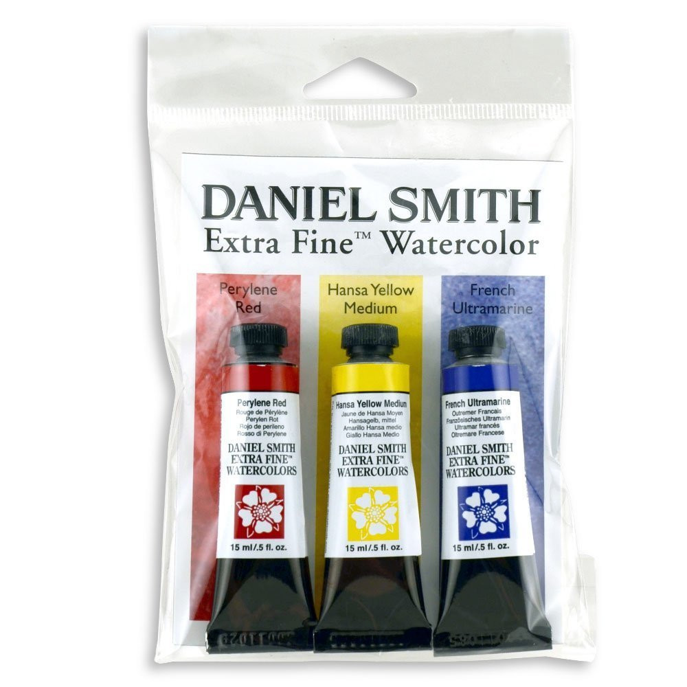 DANIEL SMITH 15ml Extra Fine Watercolor Primary Set 3 Bright Colors Pack of 1