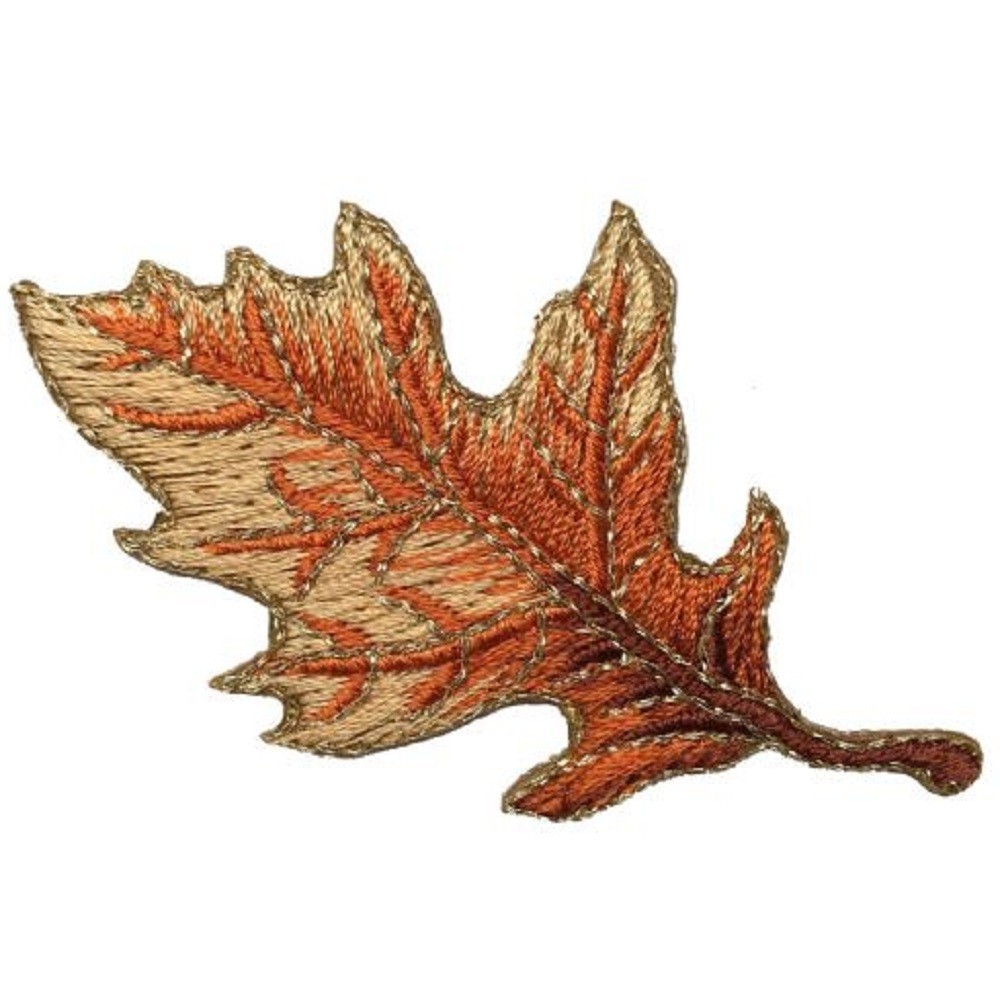 4-Pack Oak Leaf Applique Patch Set Embroidered Autumn Fall Badges 2-7/8″ Iron On