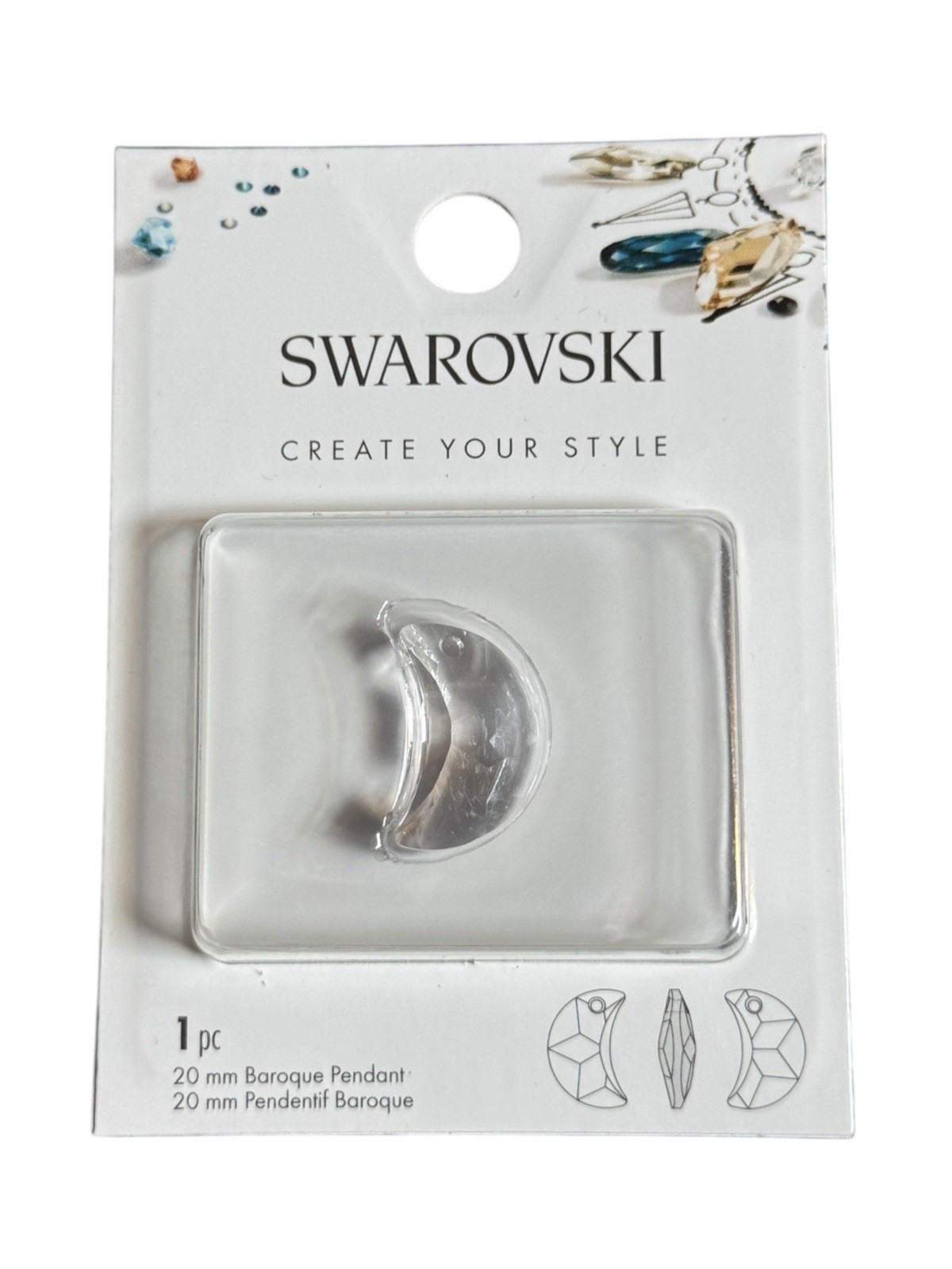 Swarovski 20mm Crescent Moon Crystal AB Pendant Create Your Style New