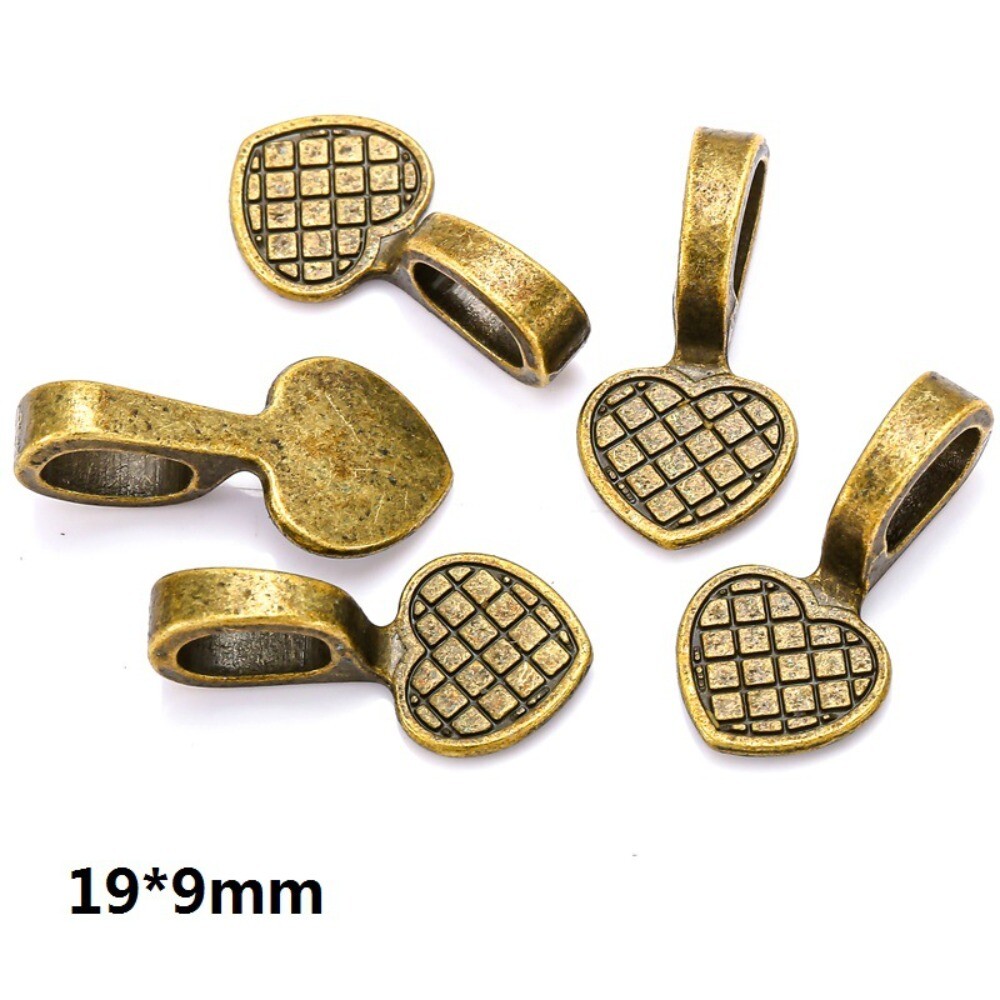 100Pcs Heart Glue on Bail Charm Pendants Earring Charms for DIY Jewelry Making