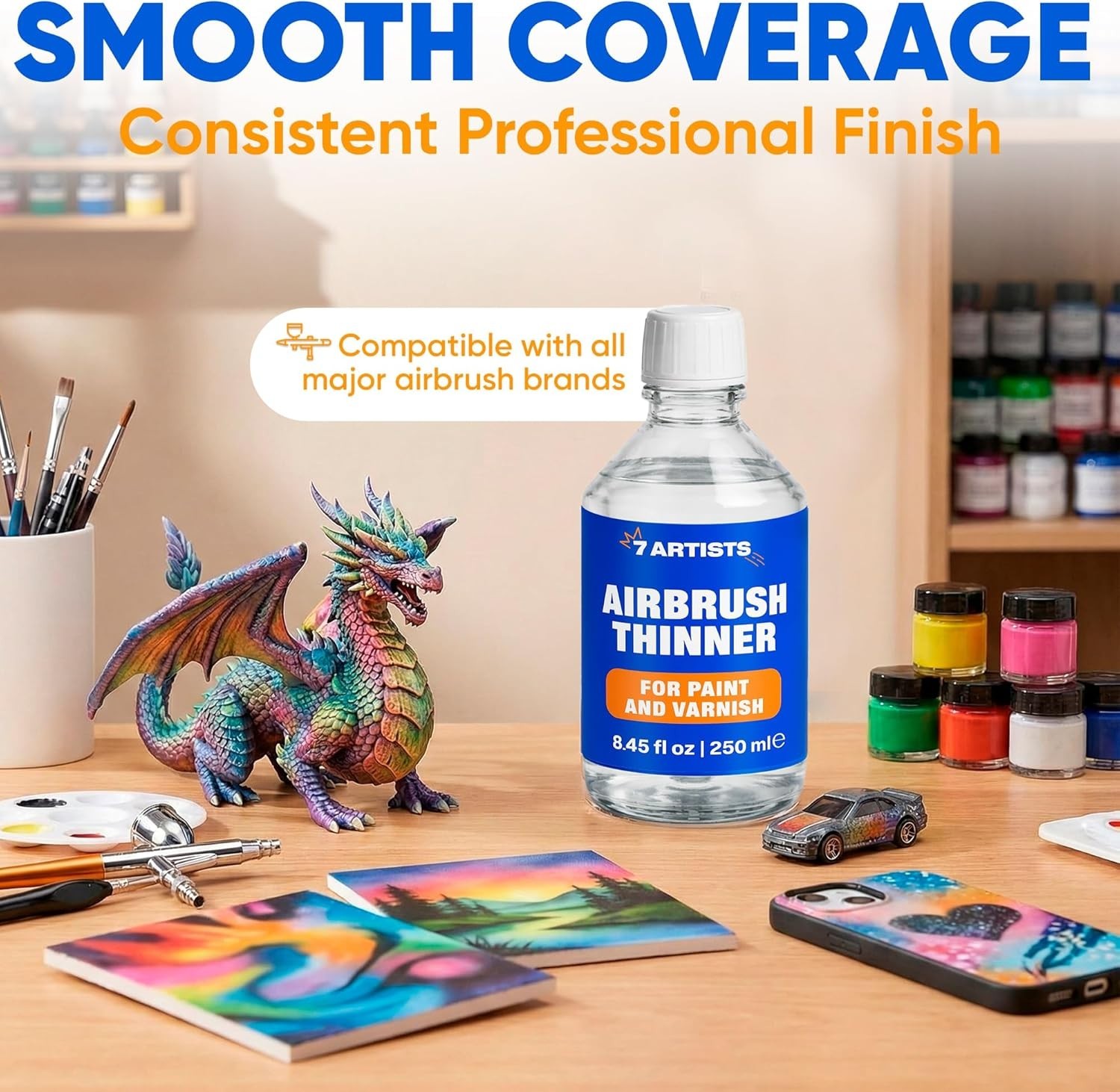 Airbrush Thinner for Acrylic Paint 8.45 fl oz (250 ml) – Water-Based Paint Reduc