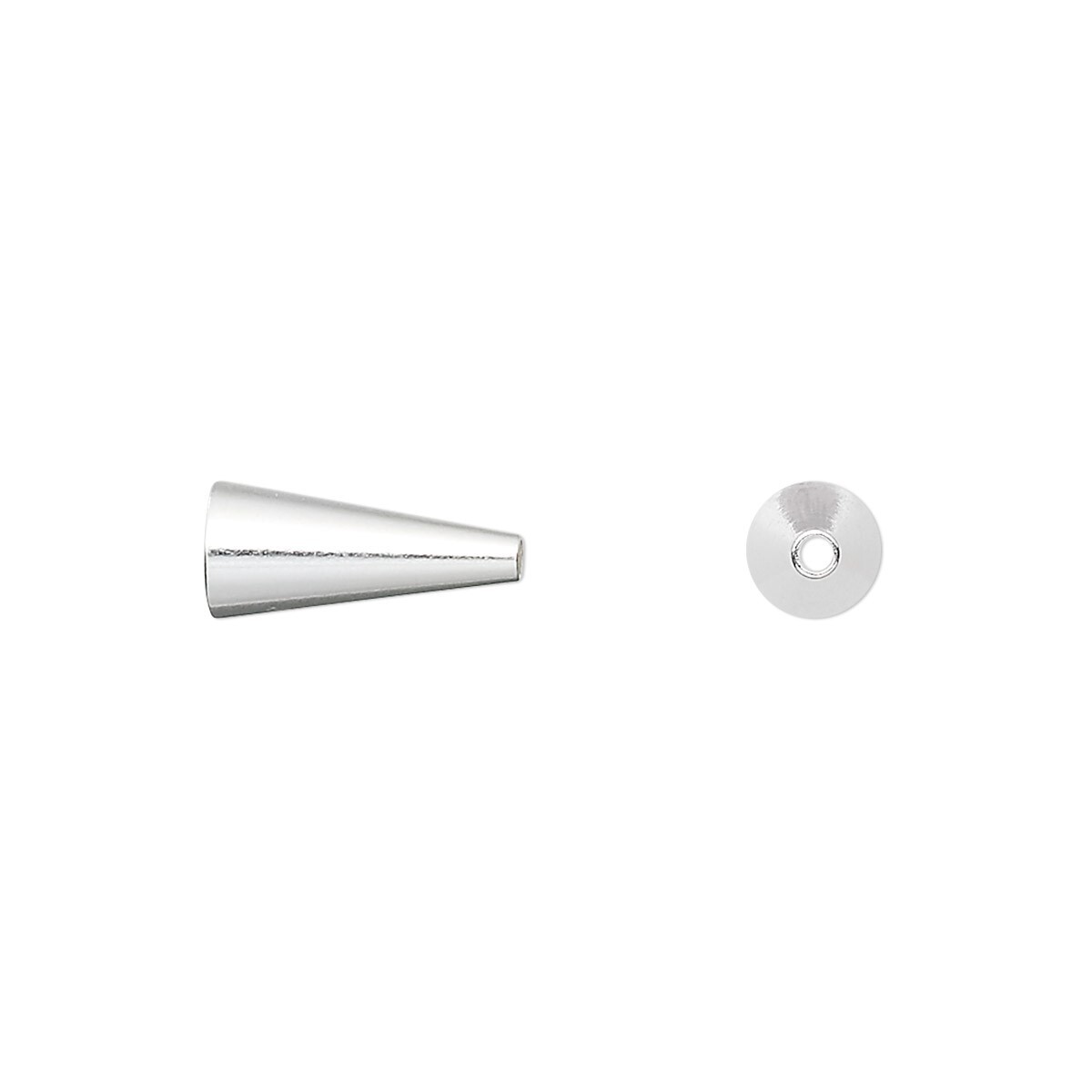 Cone, 10 Silver Plated Brass 12x5mm Bead Cap Cone Terminators with 3.5mm Inside