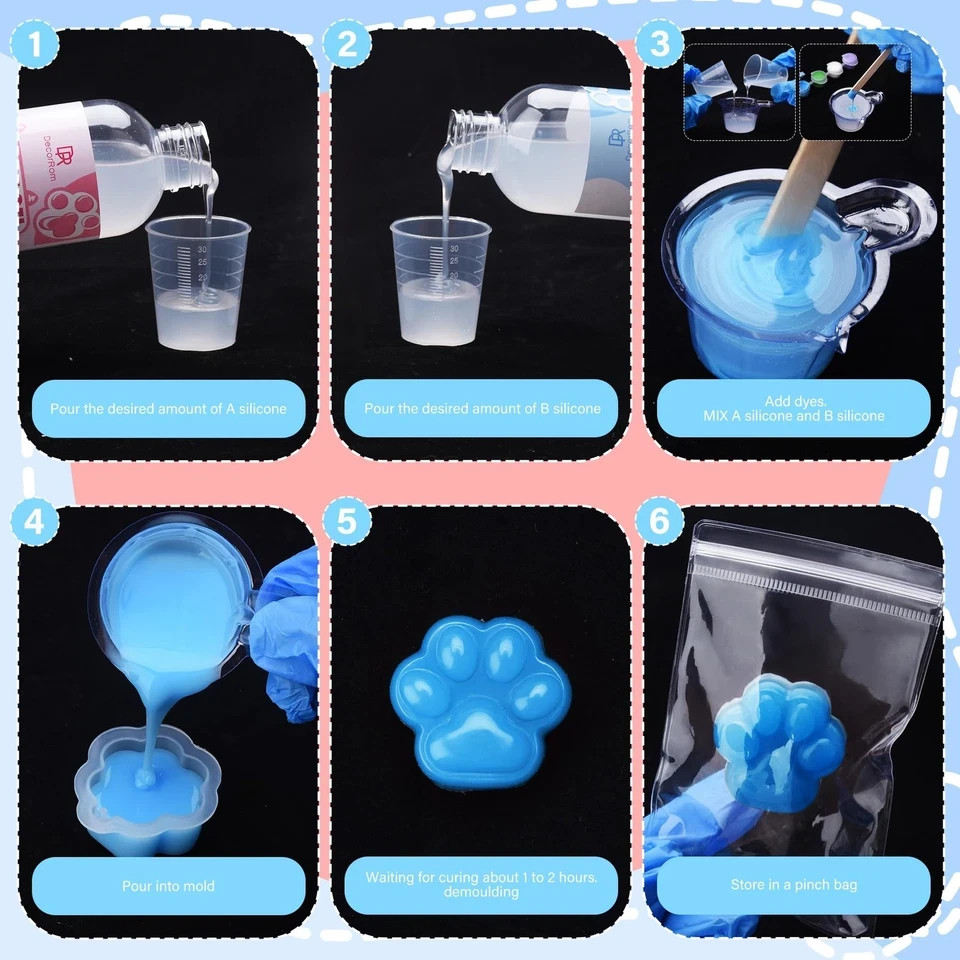 Gel for Taba Squishy Kit, 7Oz Liquid Silicone Super Soft Fast Cure for Squishy M
