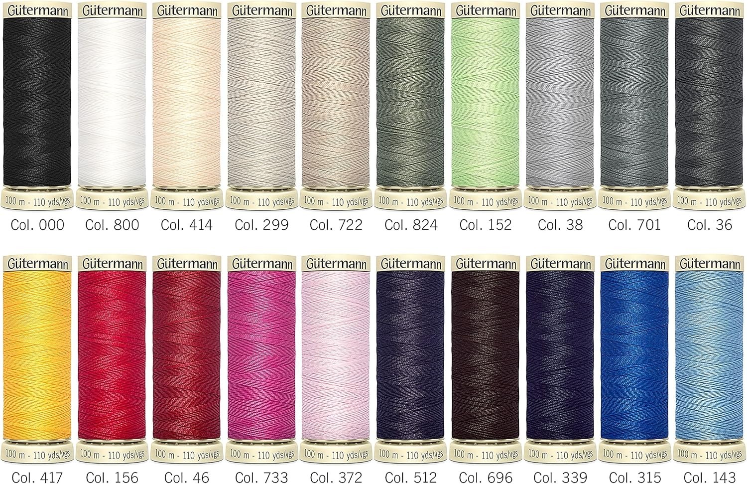 Gütermann Creative Sew-All Thread Value Pack – 20 Spools (100m Each) 734015-1