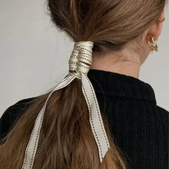 💯% Authentic ❤️ DIOR Ribbon White Satin w/ Gold logo ~SOLD BY THE YARD
