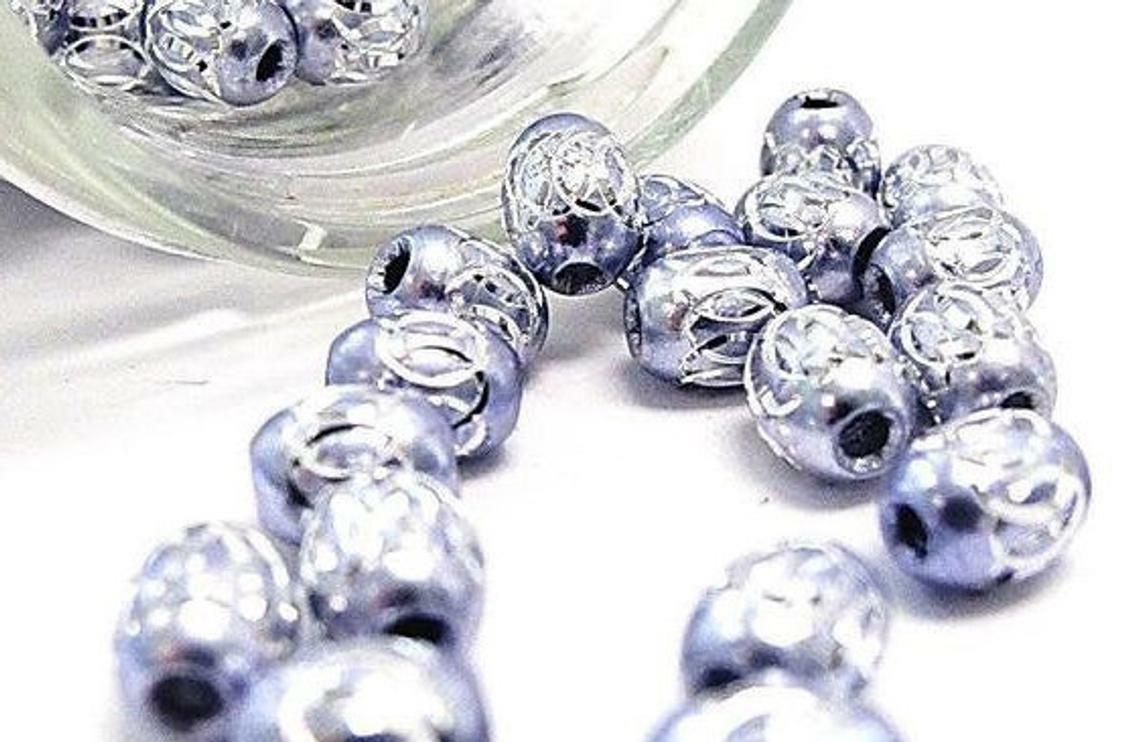 Aluminum Beads Bulk For Jewelry Making Silver Metal Beads Large Hole 200 pcs