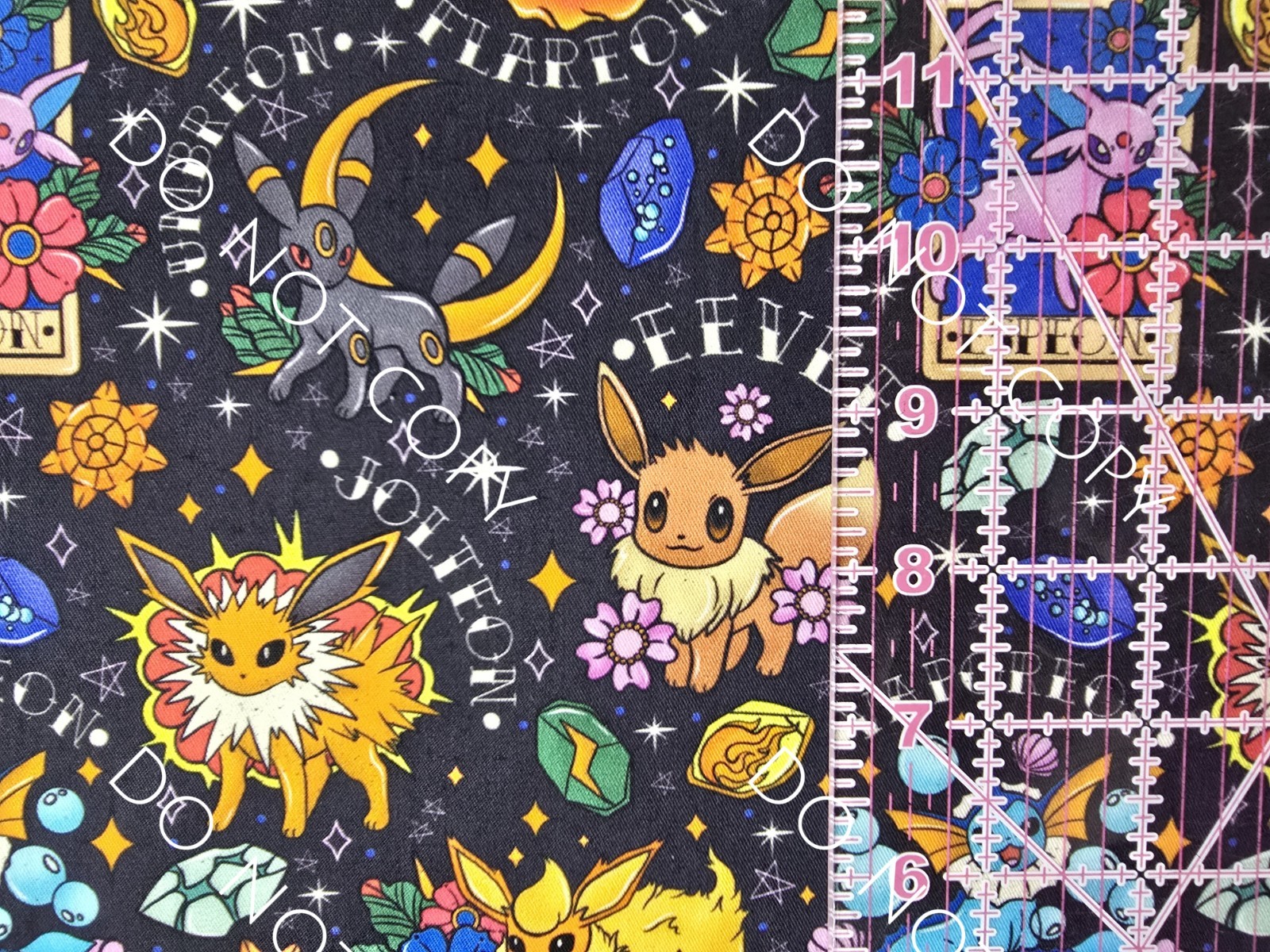 Custom 100% Cotton Woven Fabric Pokemon Eevee By the 1/4 Yard 9×56 V2