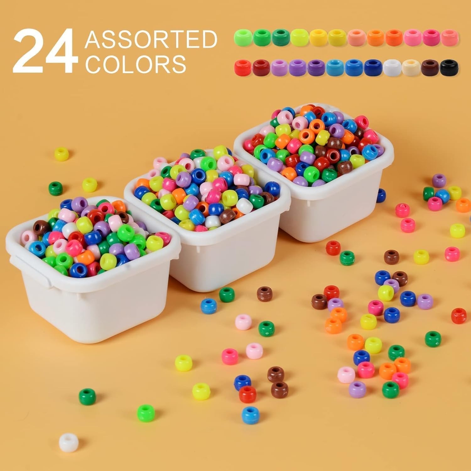 Expand Your Crafting with 1200 Pcs of Multi-Colored Kandi Beads for All Ages